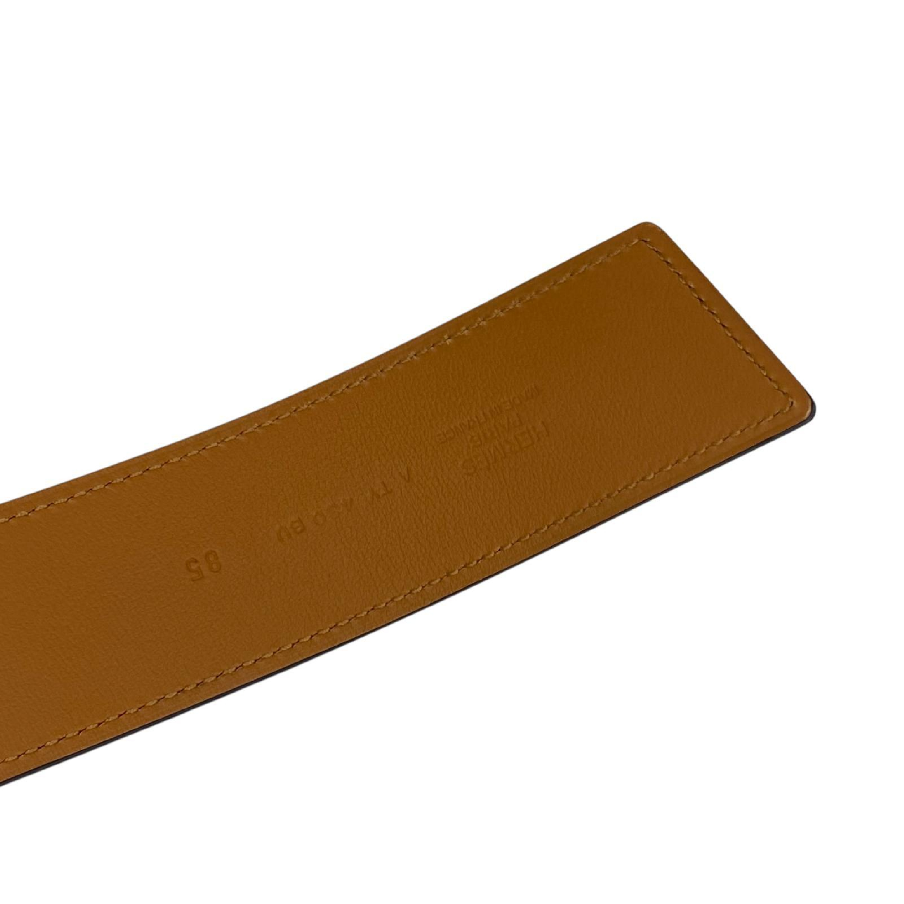 【*Shipped from: Hong Kong*】HERMES ( ) Black Calfskin H Logo Belt #85 Stamp A Belt — view 8