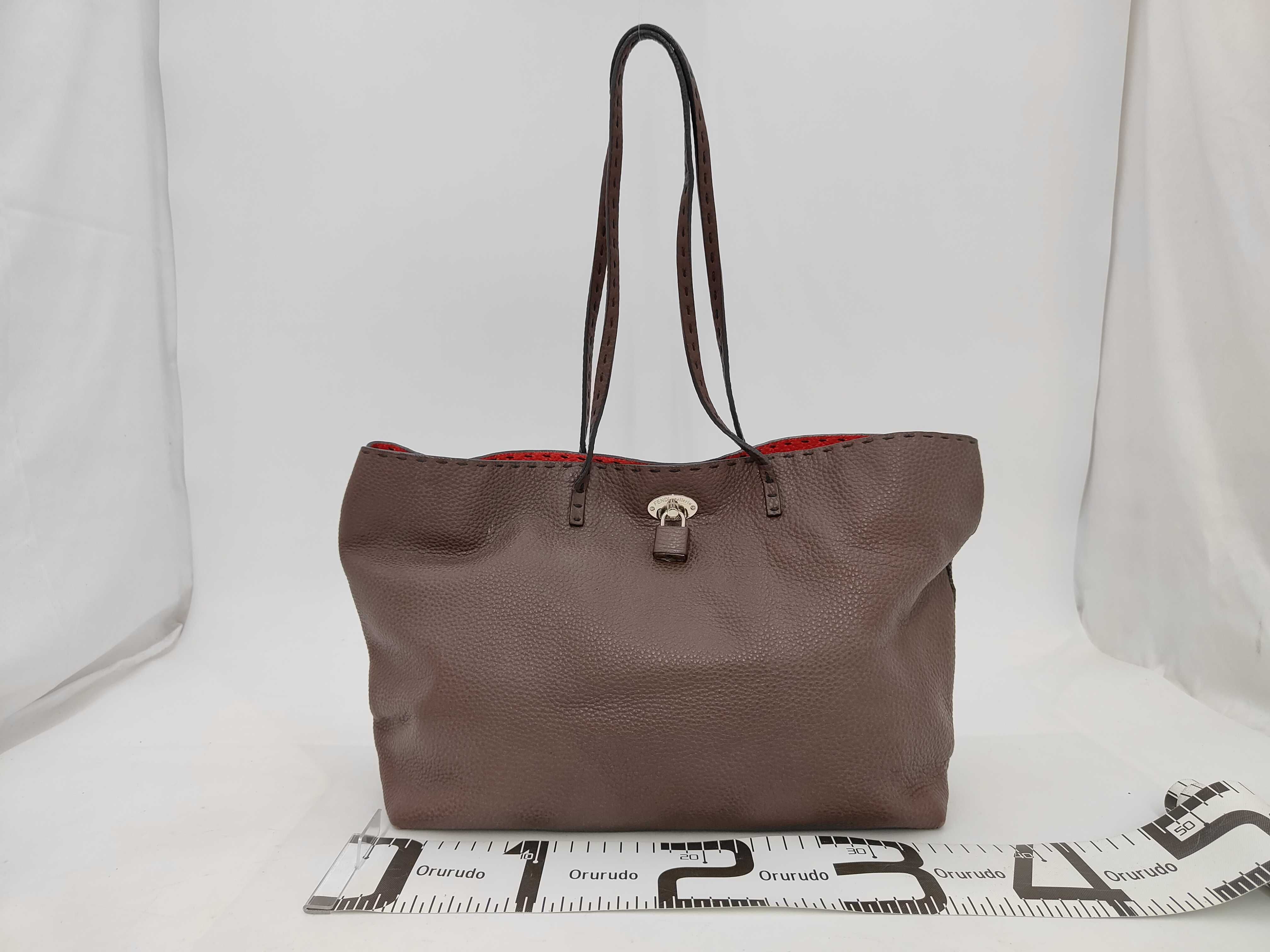 Leather Carla Selleria Tote Bag, Stitched Brown, with Dust Bag. — view 2