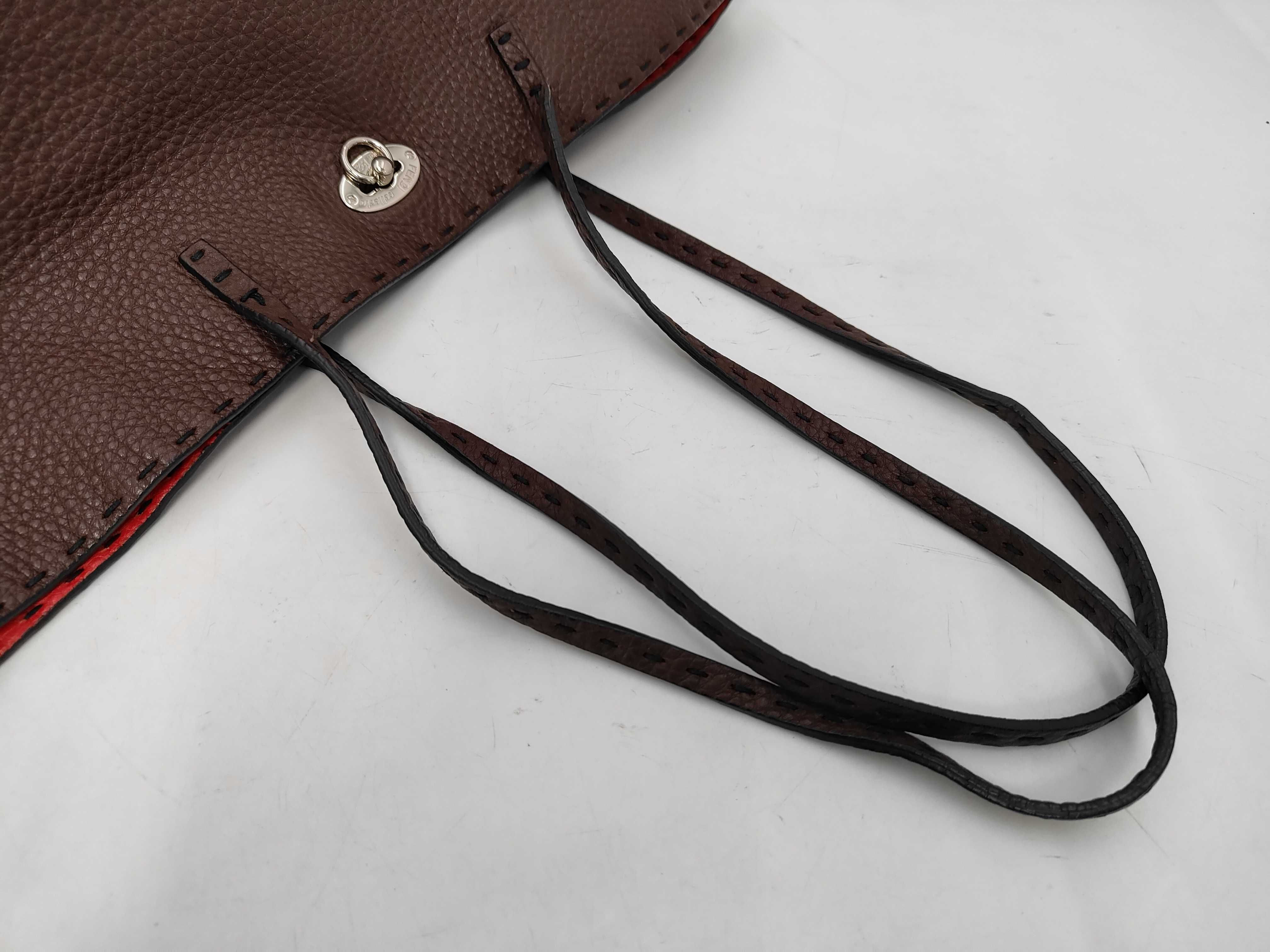 Leather Carla Selleria Tote Bag, Stitched Brown, with Dust Bag. — view 3