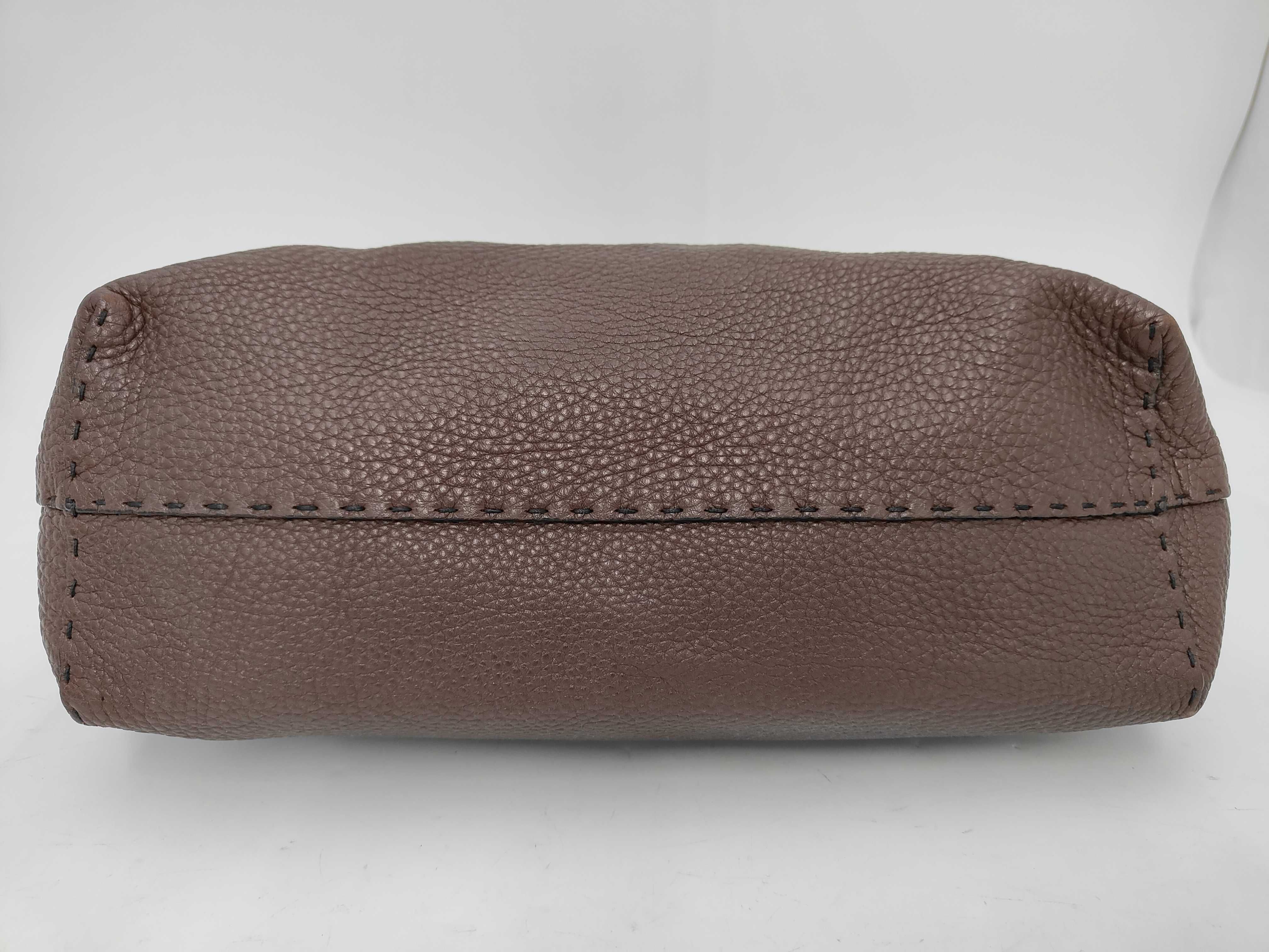 Leather Carla Selleria Tote Bag, Stitched Brown, with Dust Bag. — view 6