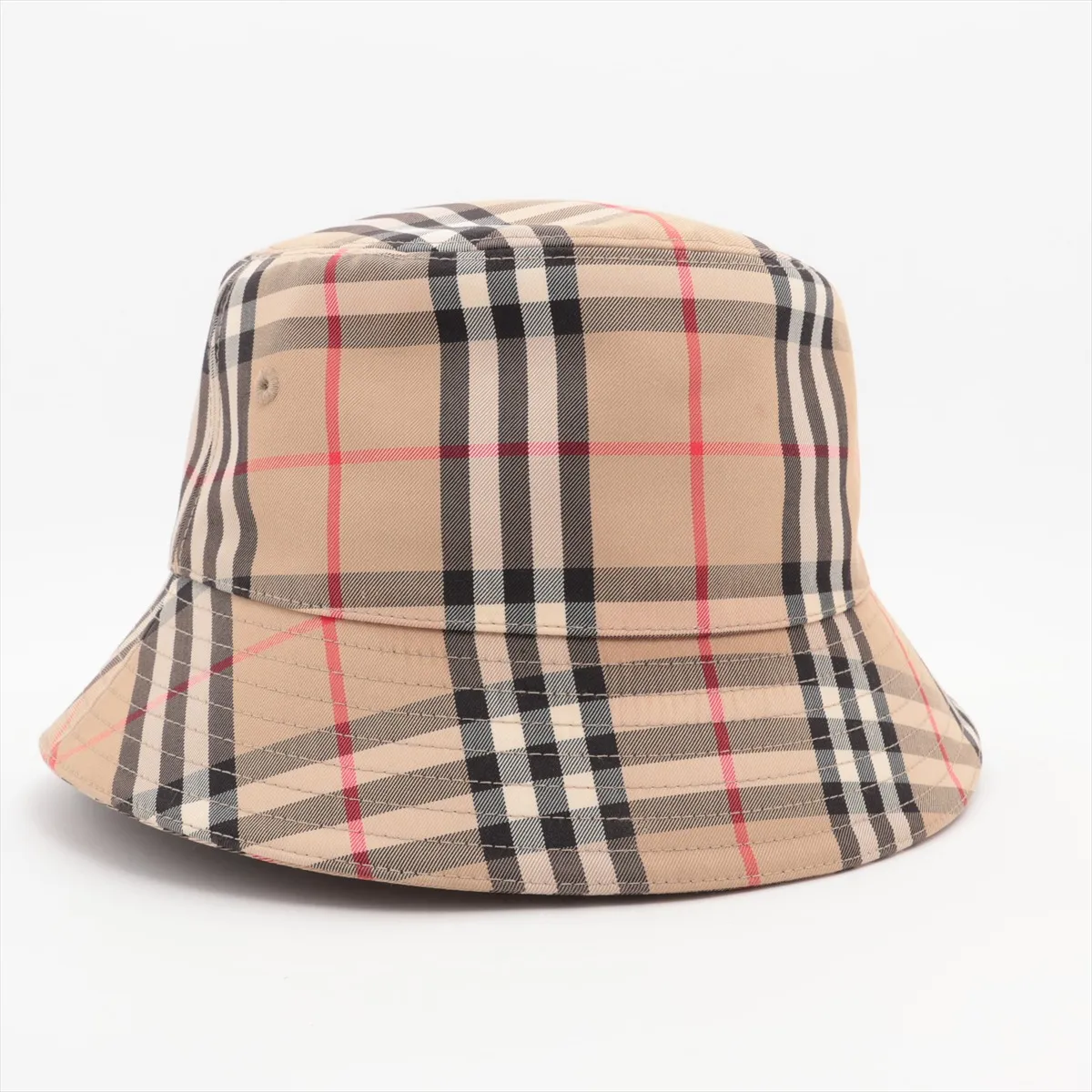 Nova Check Bucket Hat, Size L, Cotton x Polyester, Beige. Shows signs of wear, — view 2