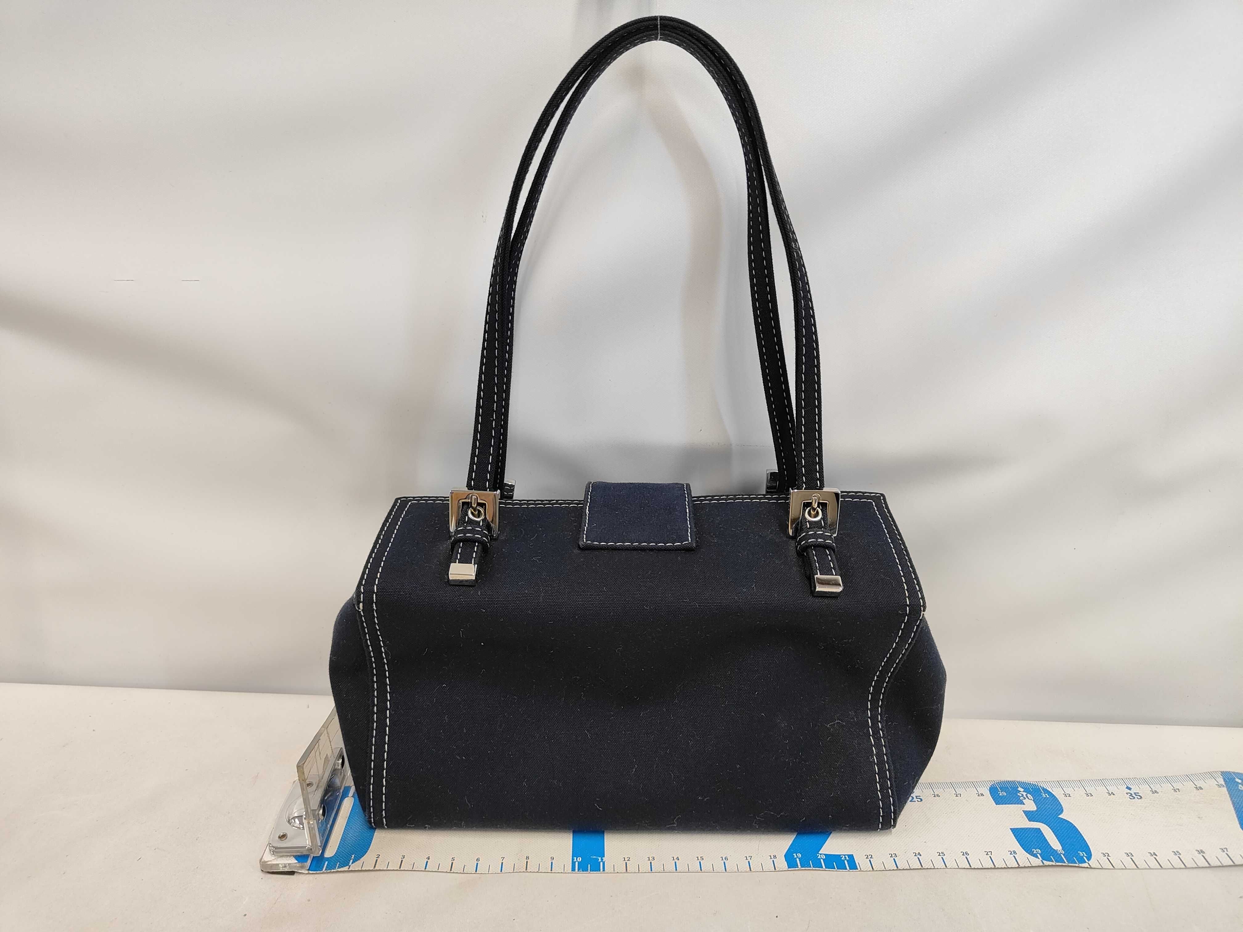 Mamma Navy Canvas Denim Silver Hardware Handbag — view 2