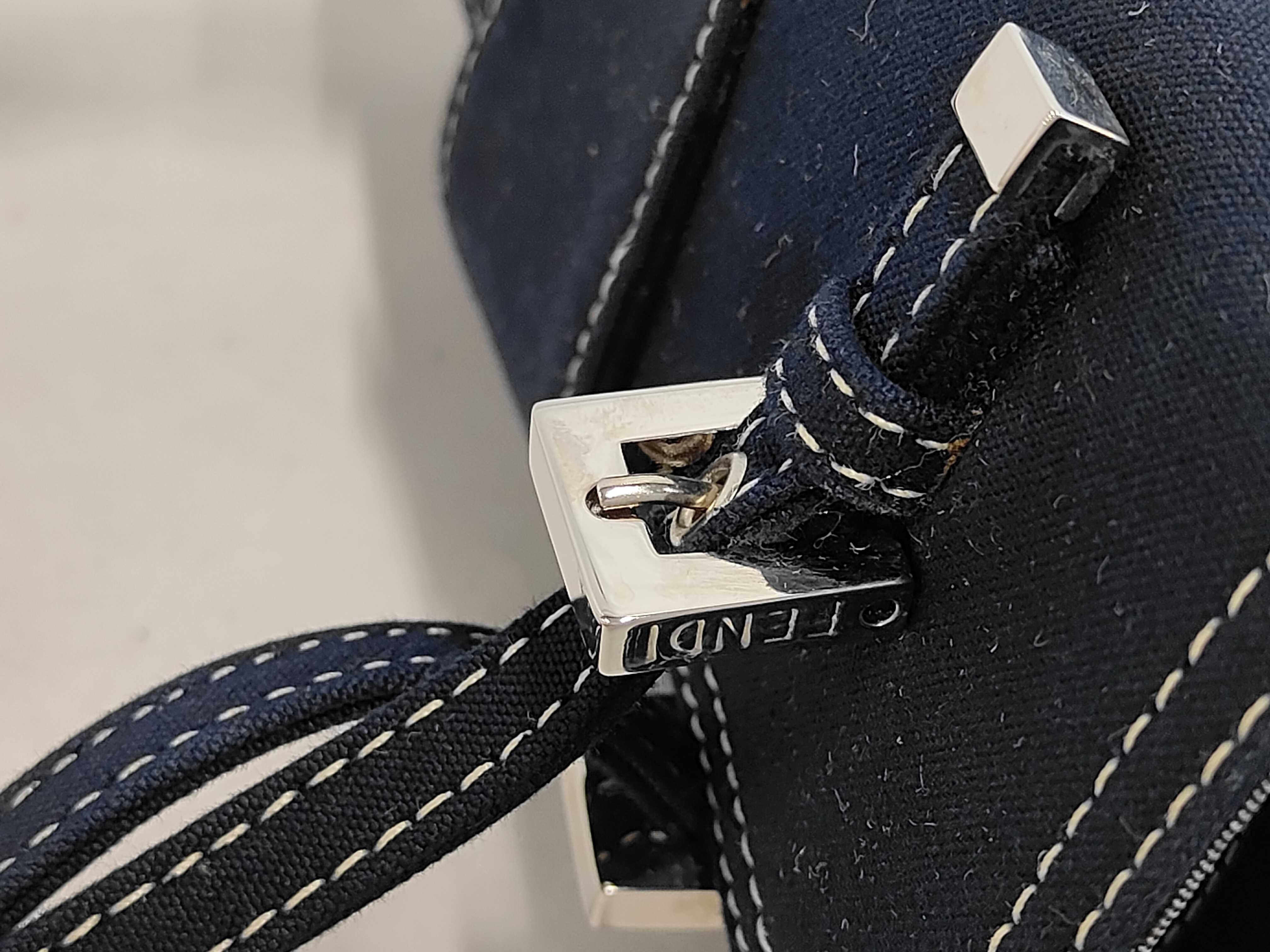Mamma Navy Canvas Denim Silver Hardware Handbag — view 6