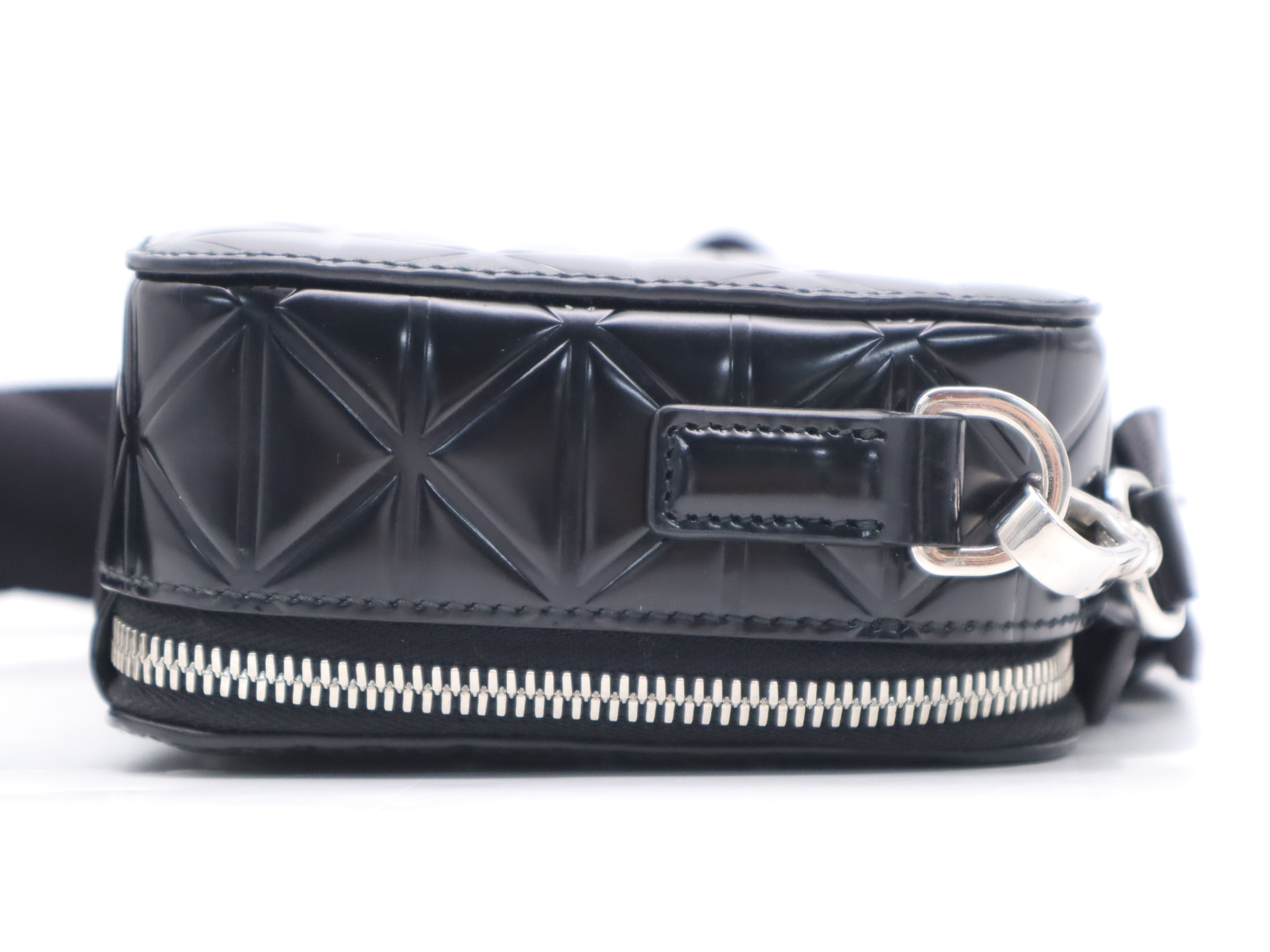 Leather Shoulder Bag, Black, with Shoulder Strap and Pouch. — view 5