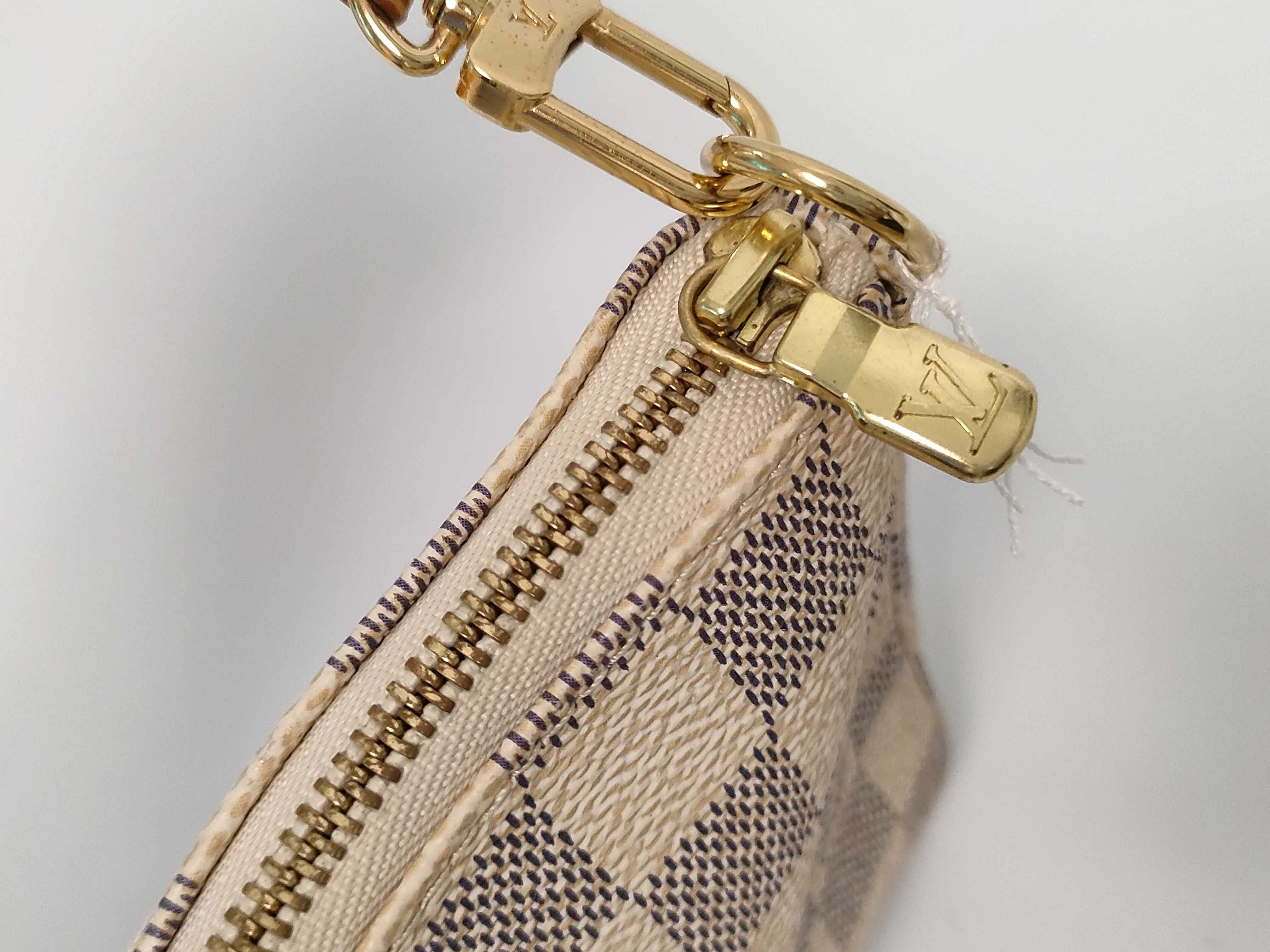 Damier Azur Louis Vuitton Accessories Azur White Pouch — view 5