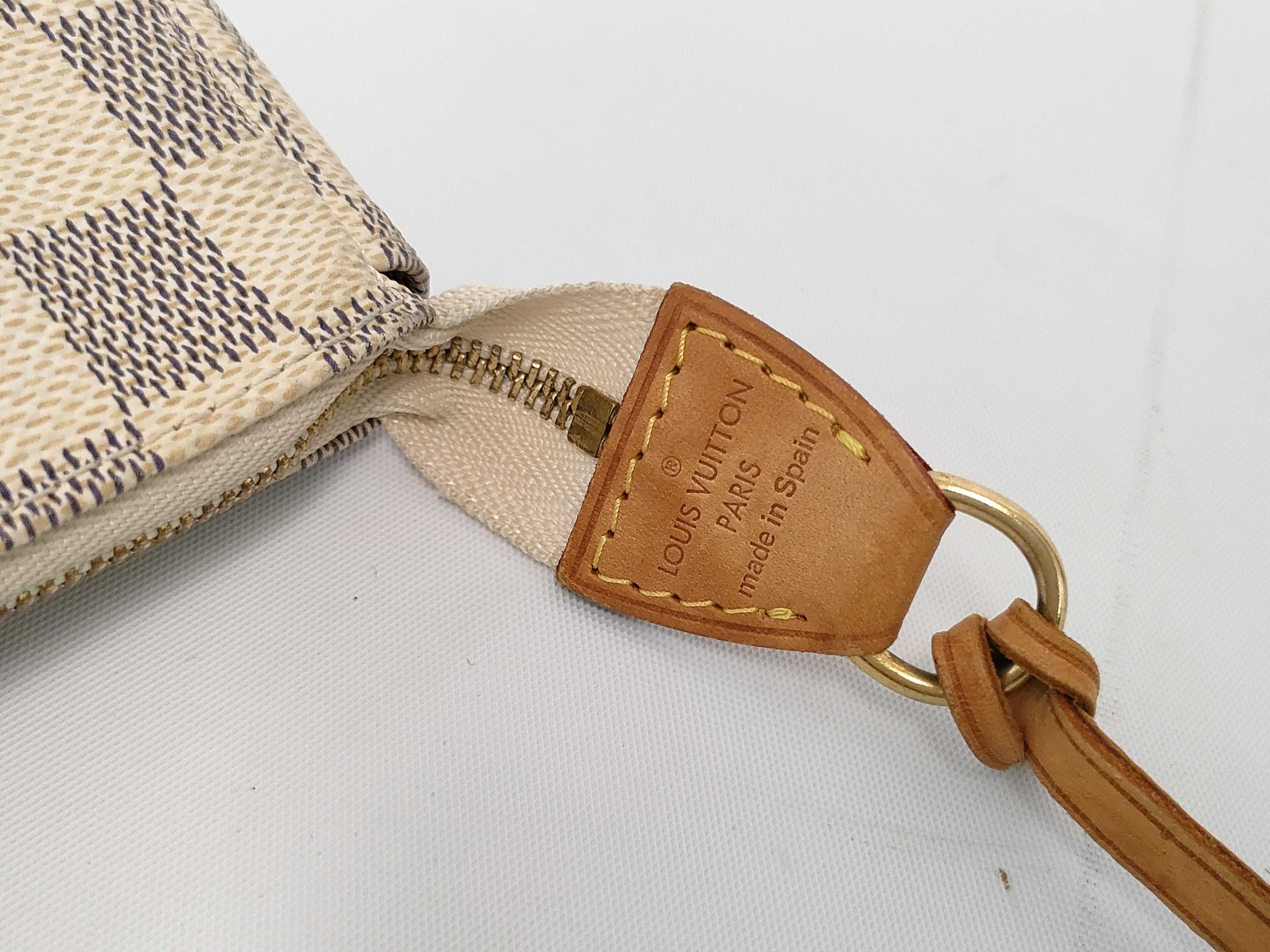 Damier Azur Louis Vuitton Accessories Azur White Pouch — view 7