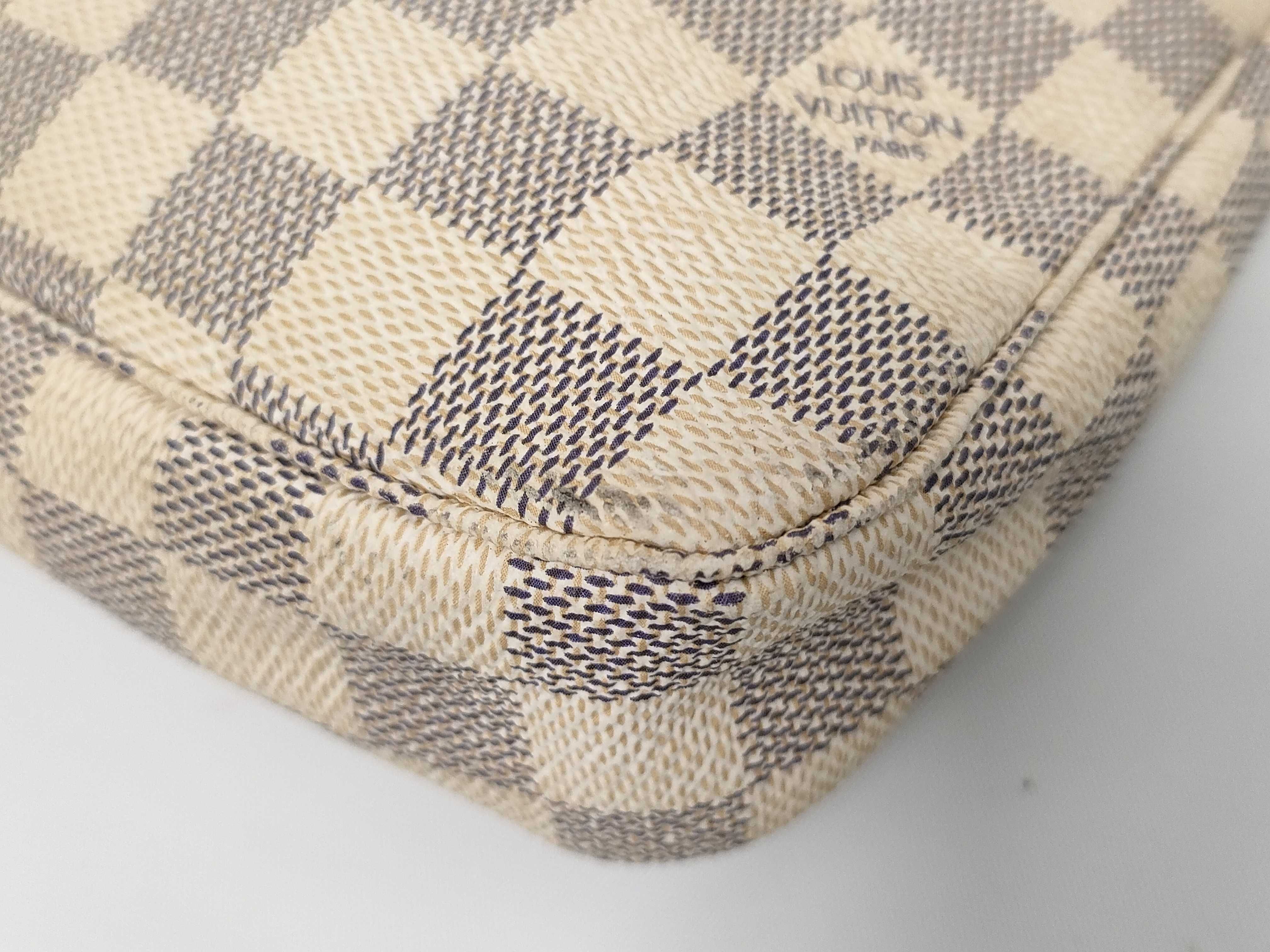 Damier Azur Louis Vuitton Accessories Azur White Pouch — view 9