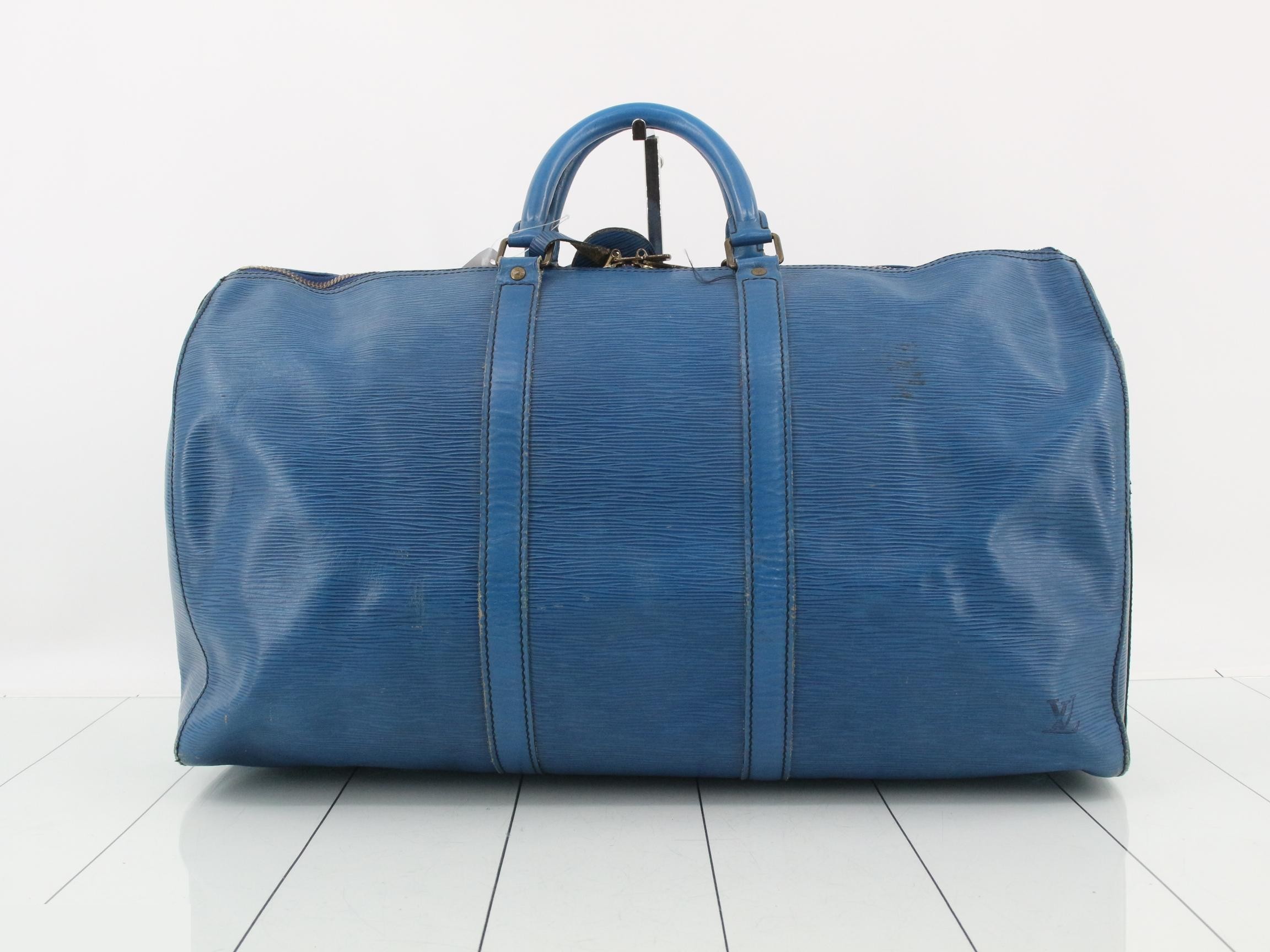 Epi Keepall 50 Toledo Blue Boston Bag — view 2
