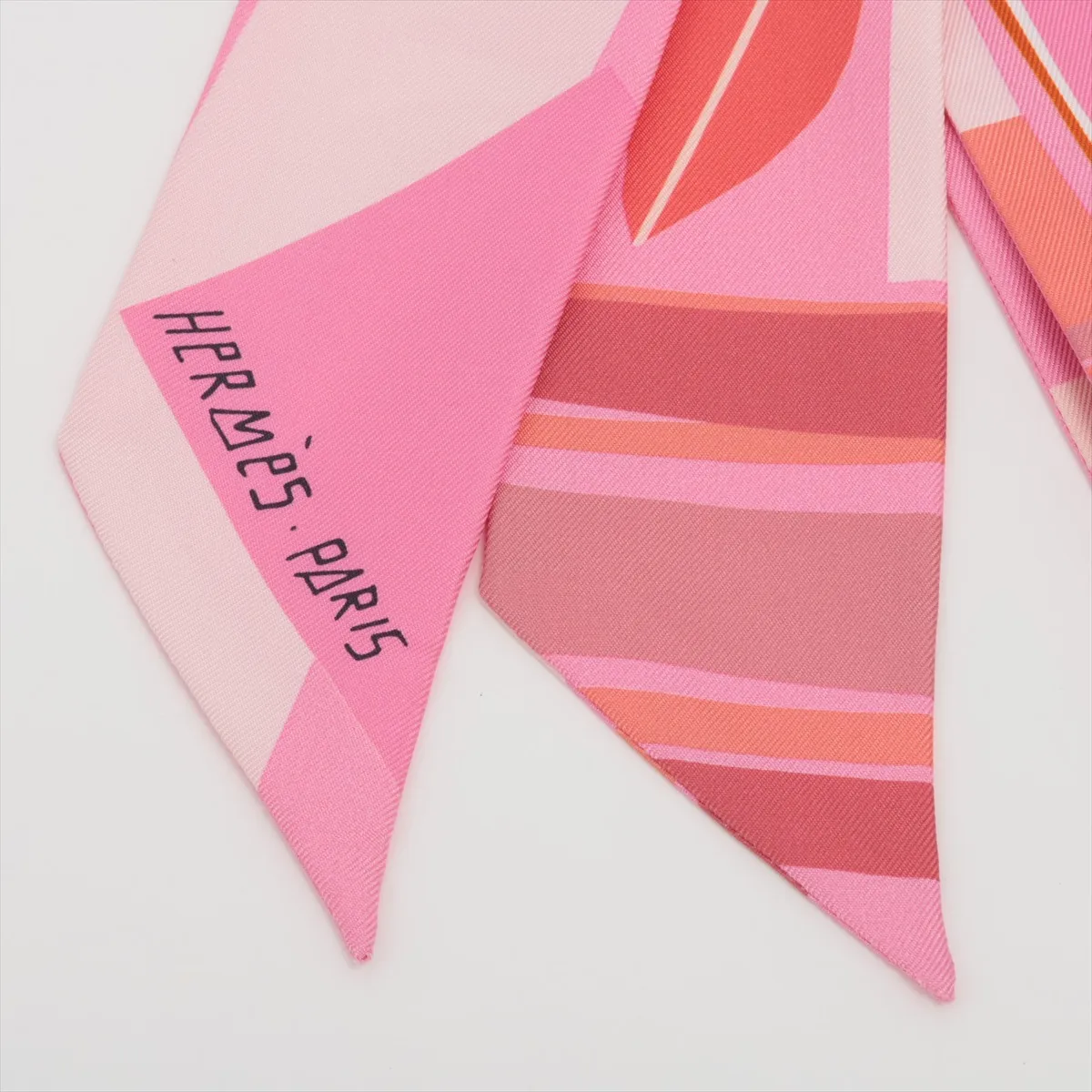 Twilly Sea Surf and Fun Scarf, Silk, Rose, with slight thread pulls. — view 2