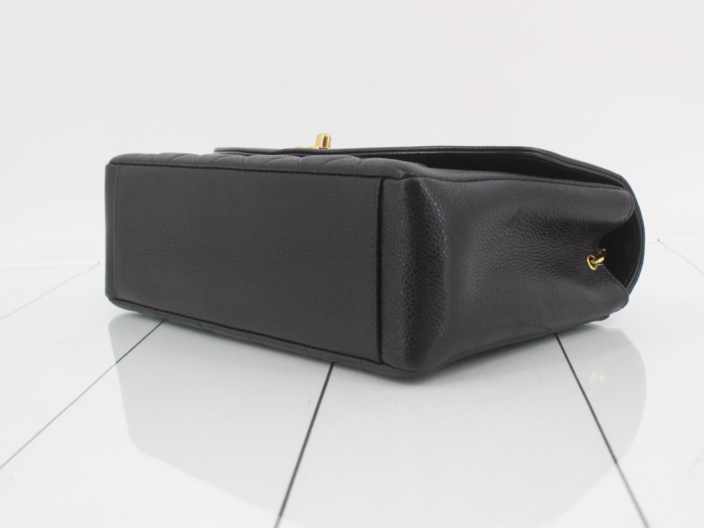 Diana Caviar Chain Shoulder Bag - Black — view 6