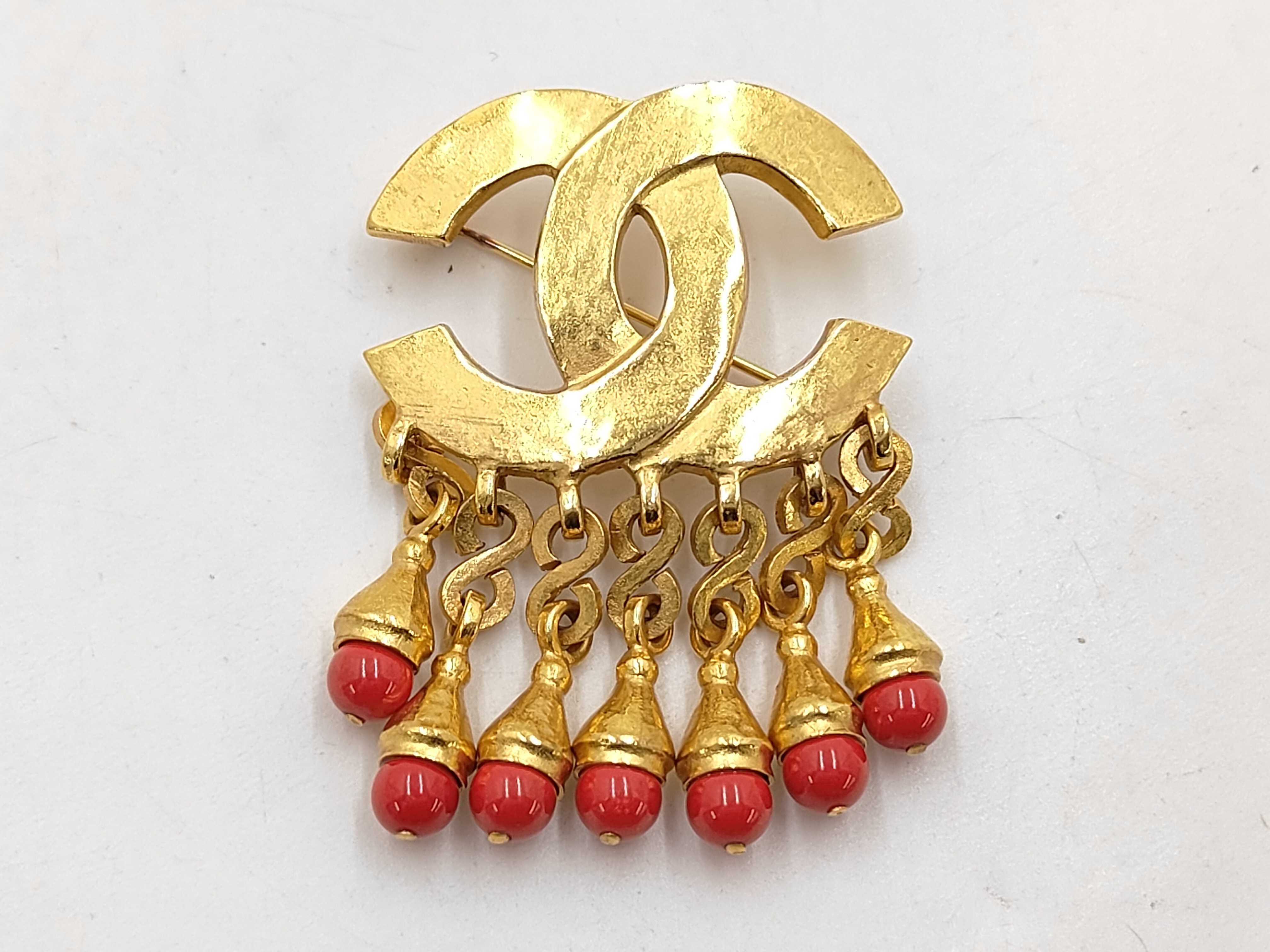 Brooch, Coco Mark, Gold x Red, 97P Brooch