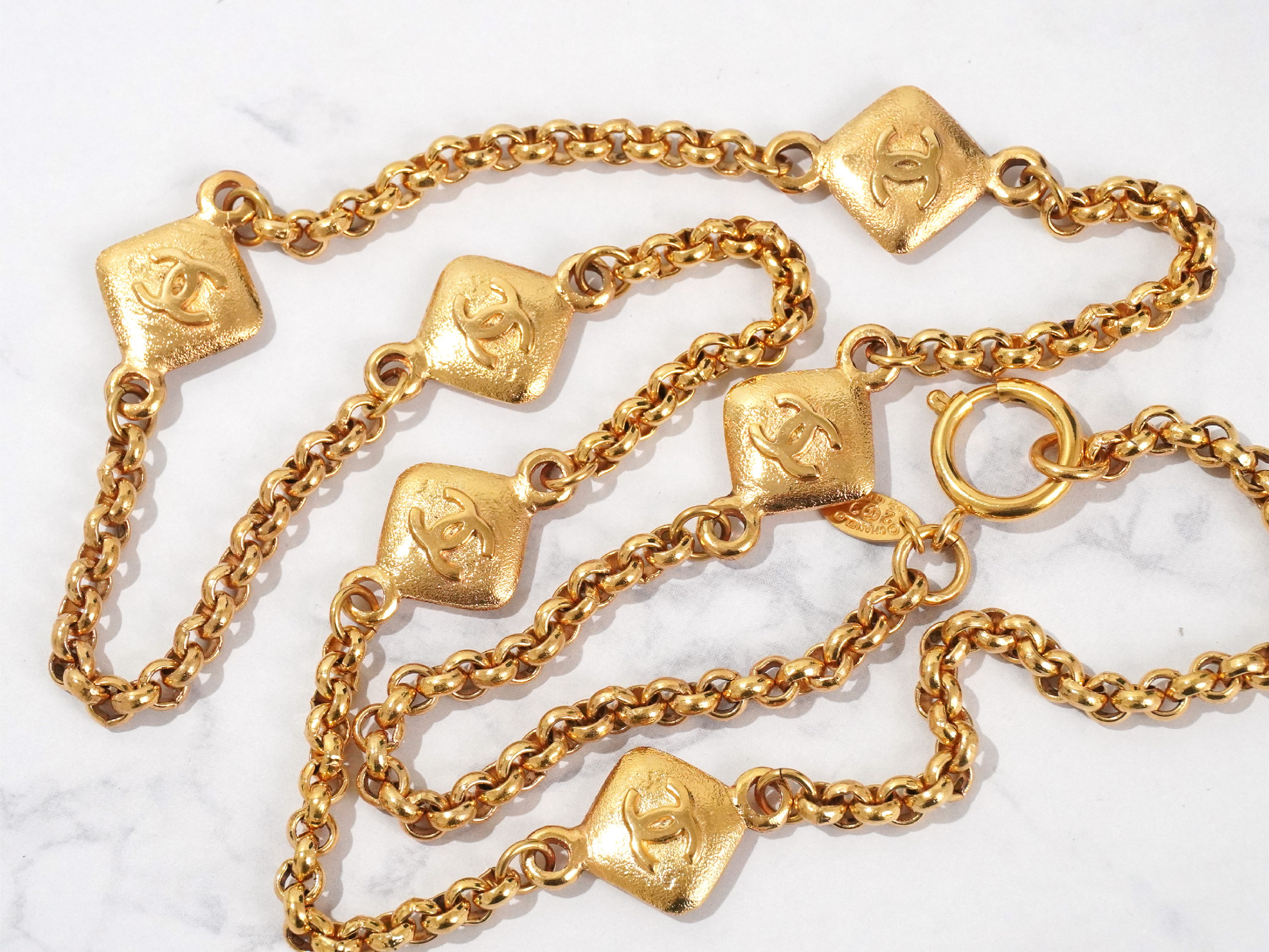 Coco Mark Diamond-Shaped Long Chain Necklace — view 2