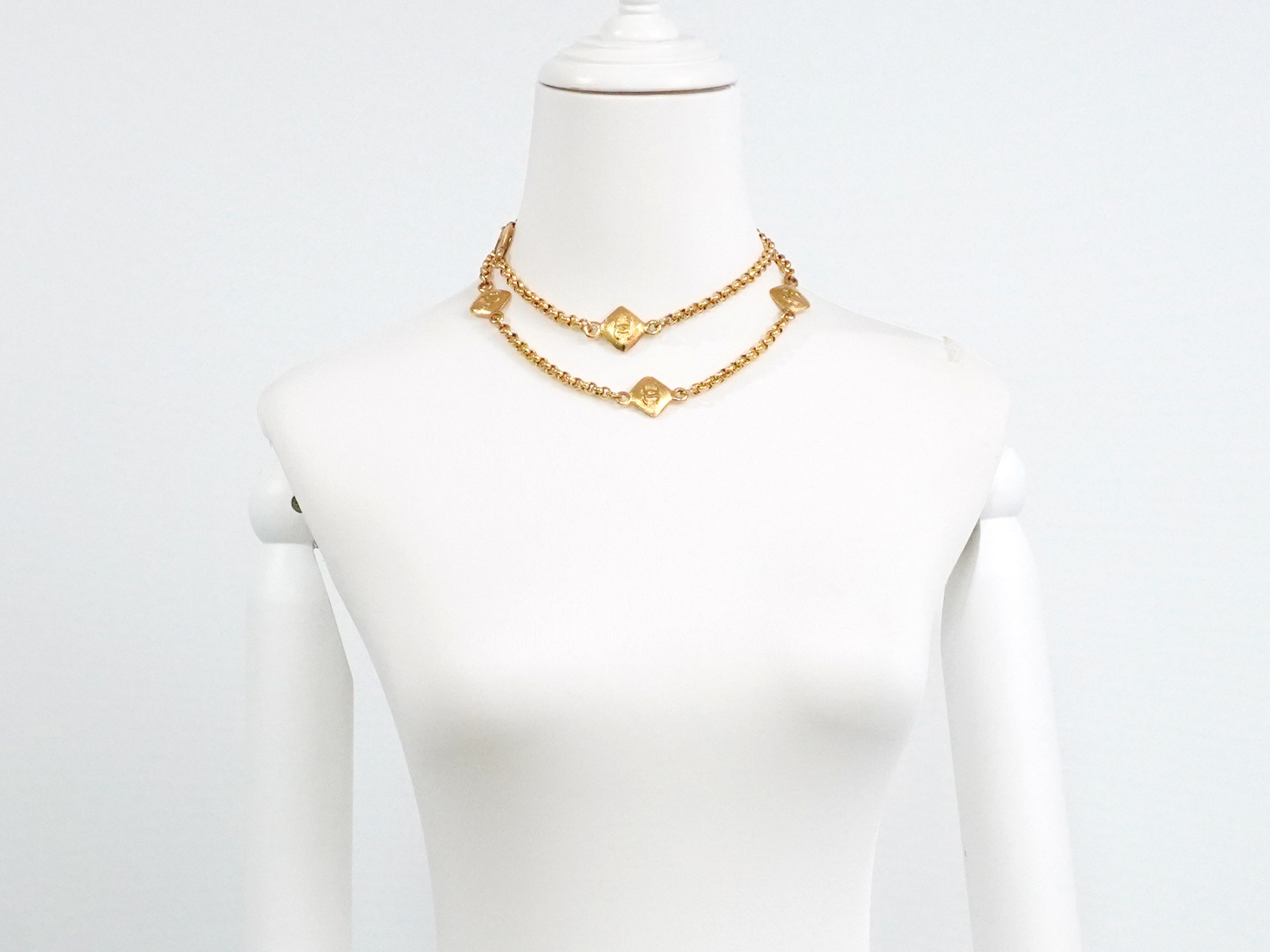 Coco Mark Diamond-Shaped Long Chain Necklace — view 11