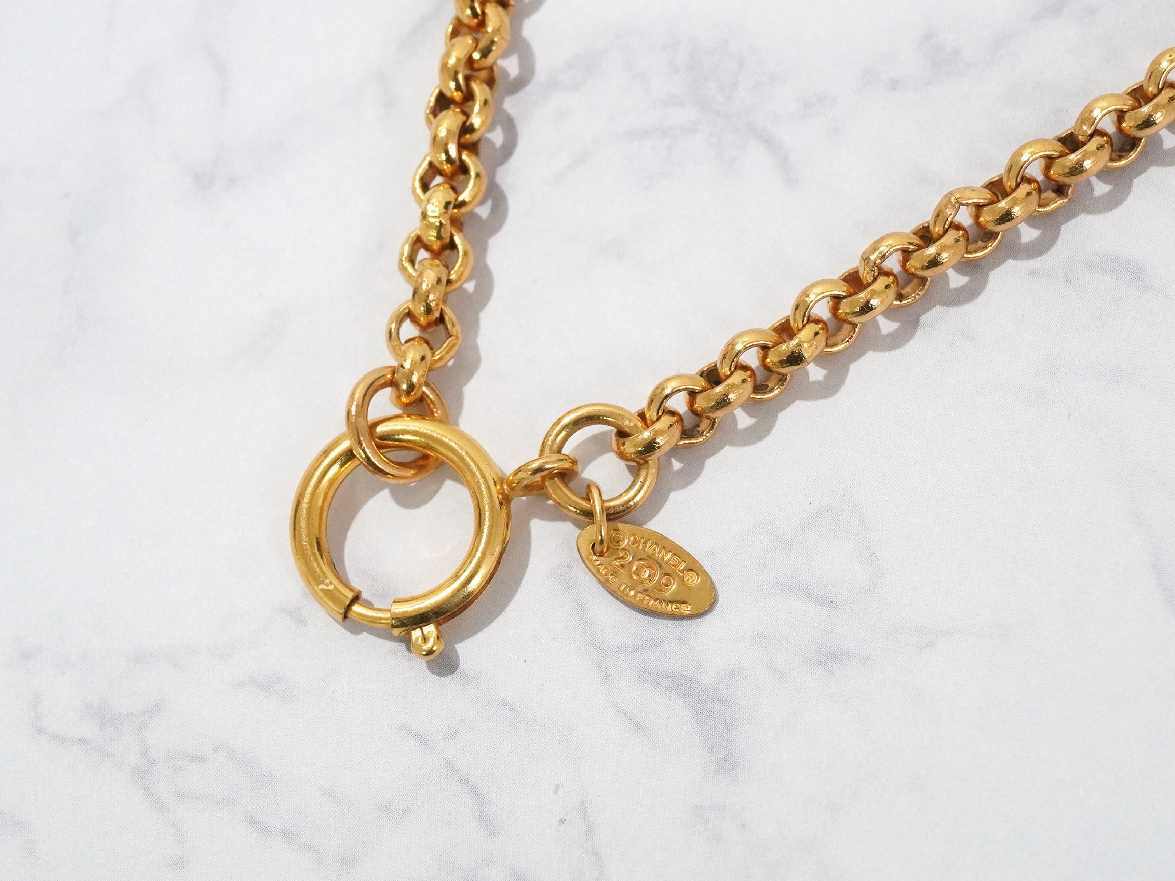 Coco Mark Diamond-Shaped Long Chain Necklace — view 4