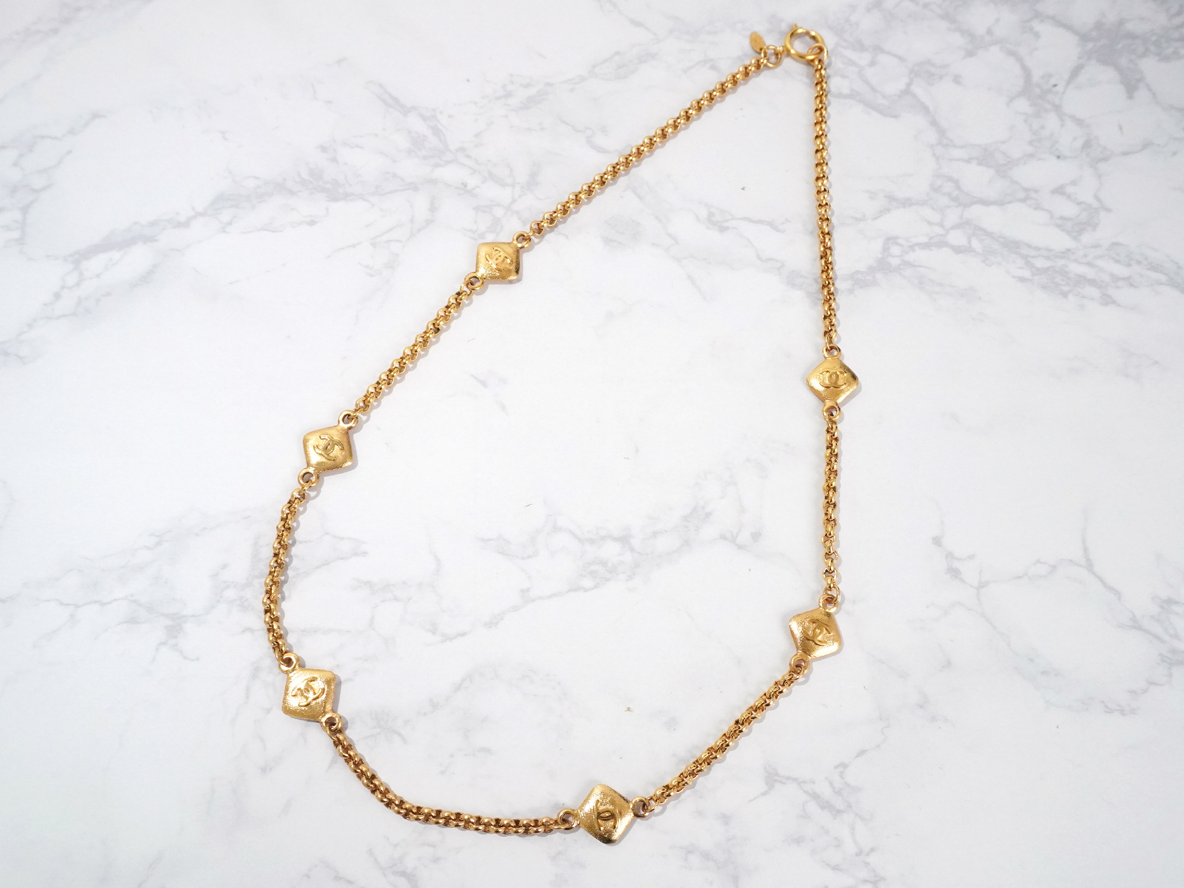 Coco Mark Diamond-Shaped Long Chain Necklace — view 5