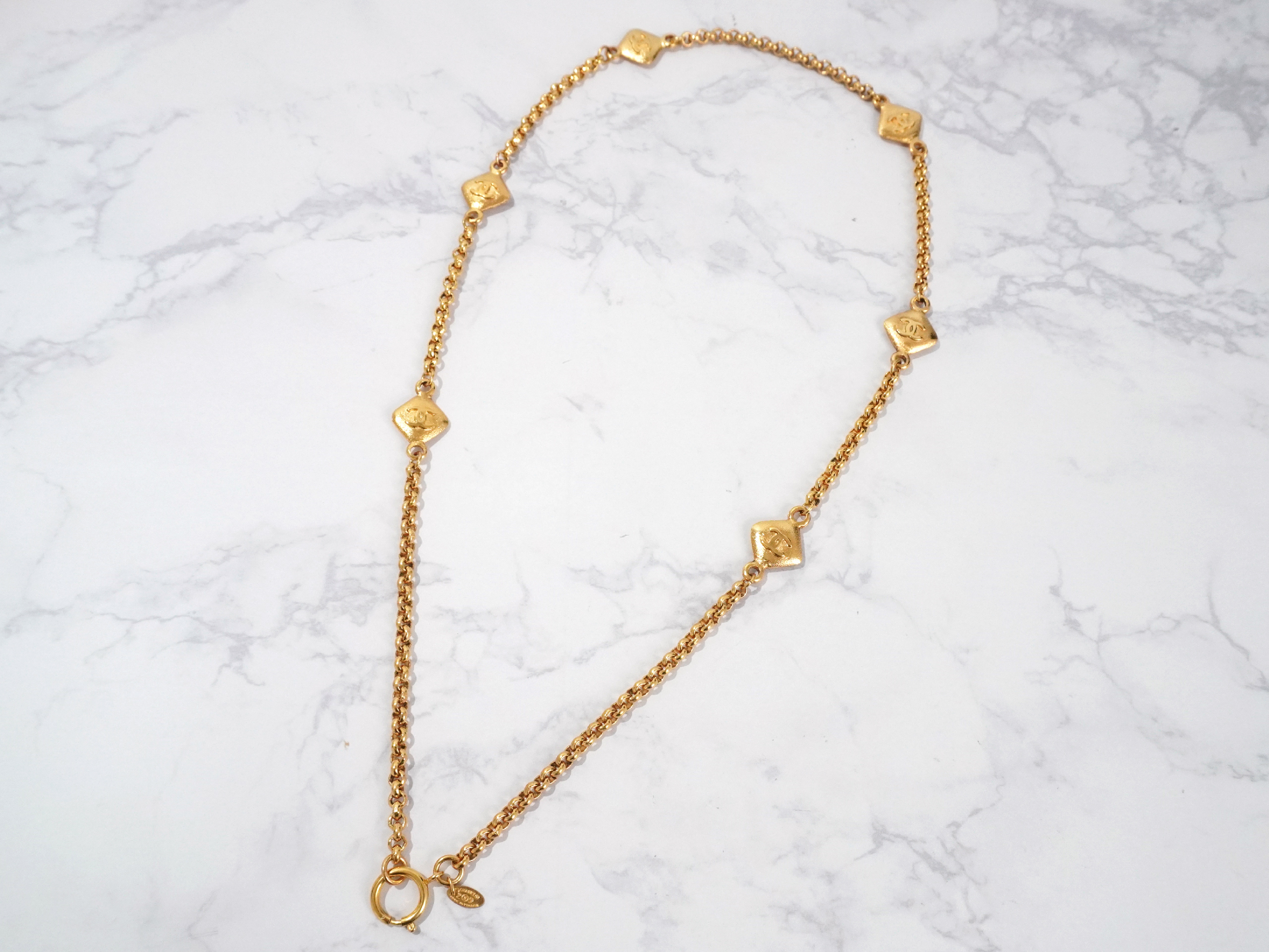 Coco Mark Diamond-Shaped Long Chain Necklace — view 6