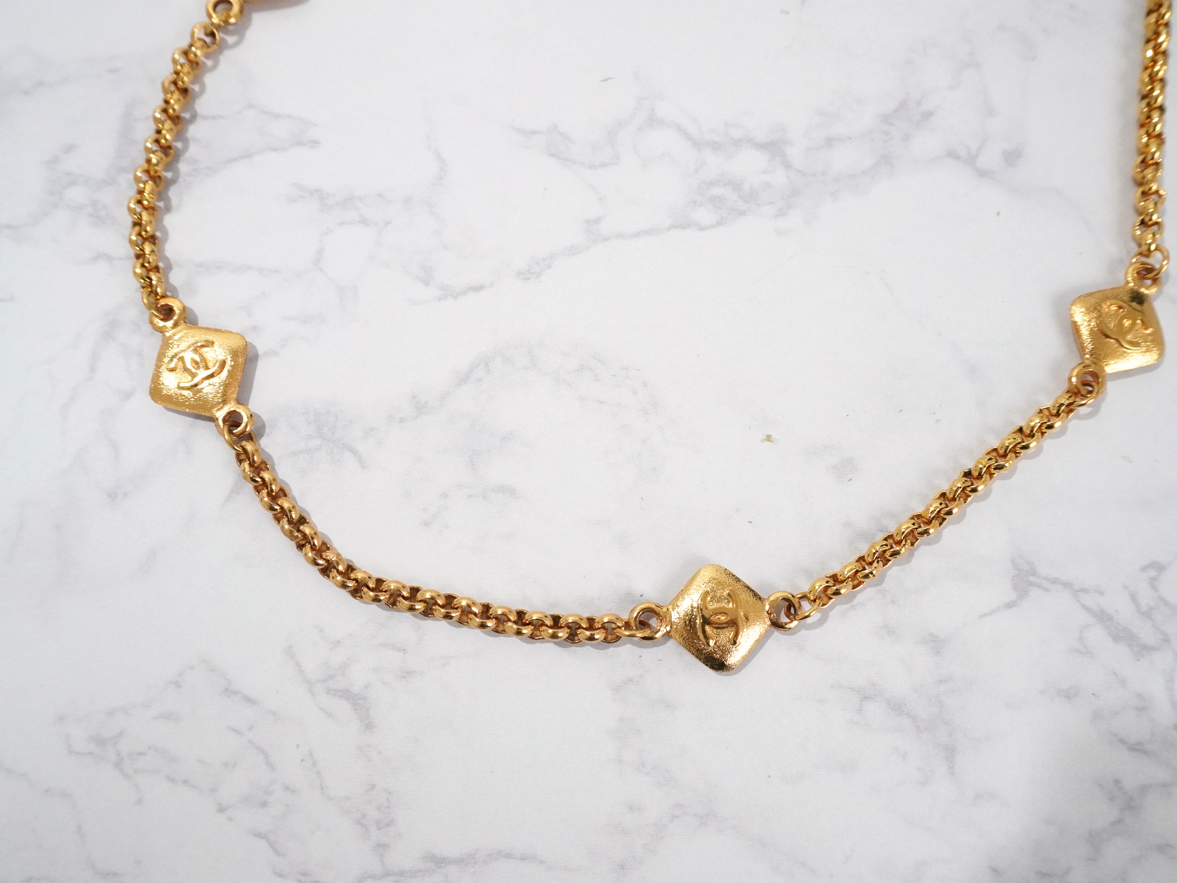 Coco Mark Diamond-Shaped Long Chain Necklace — view 7