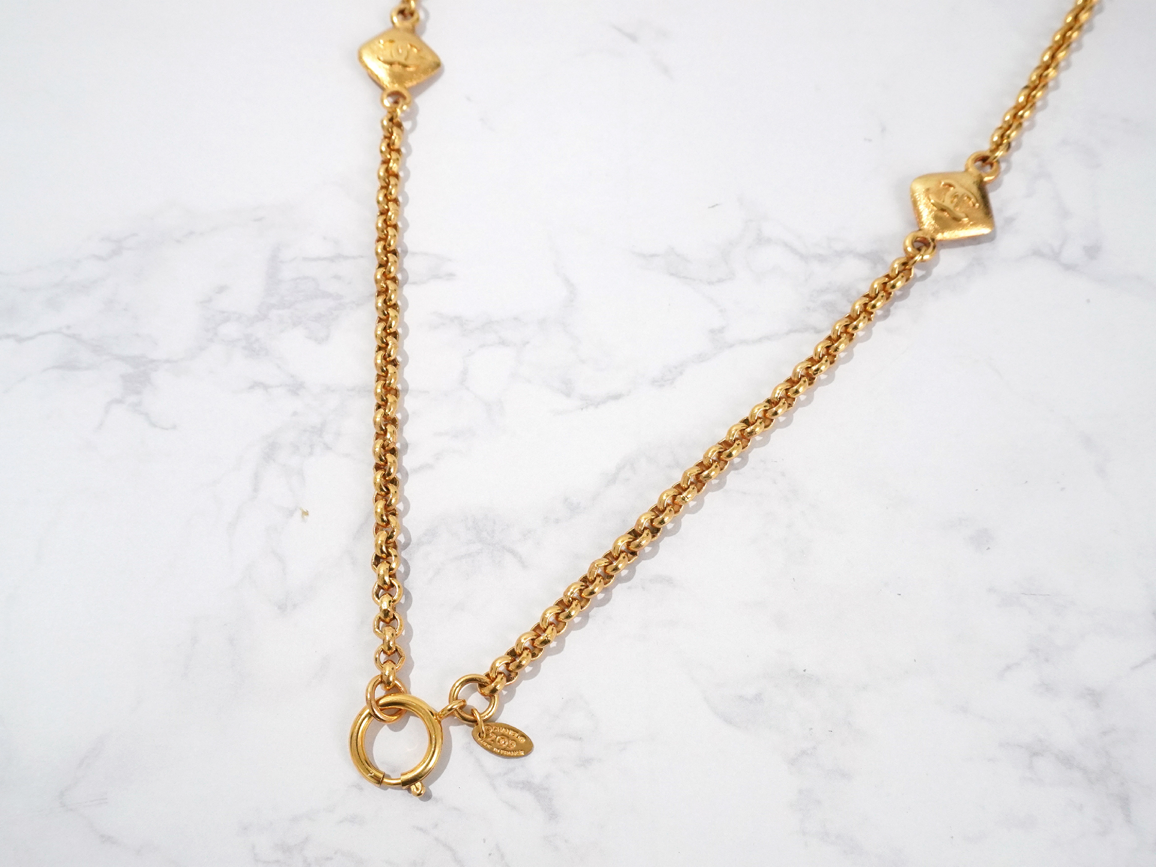 Coco Mark Diamond-Shaped Long Chain Necklace — view 8