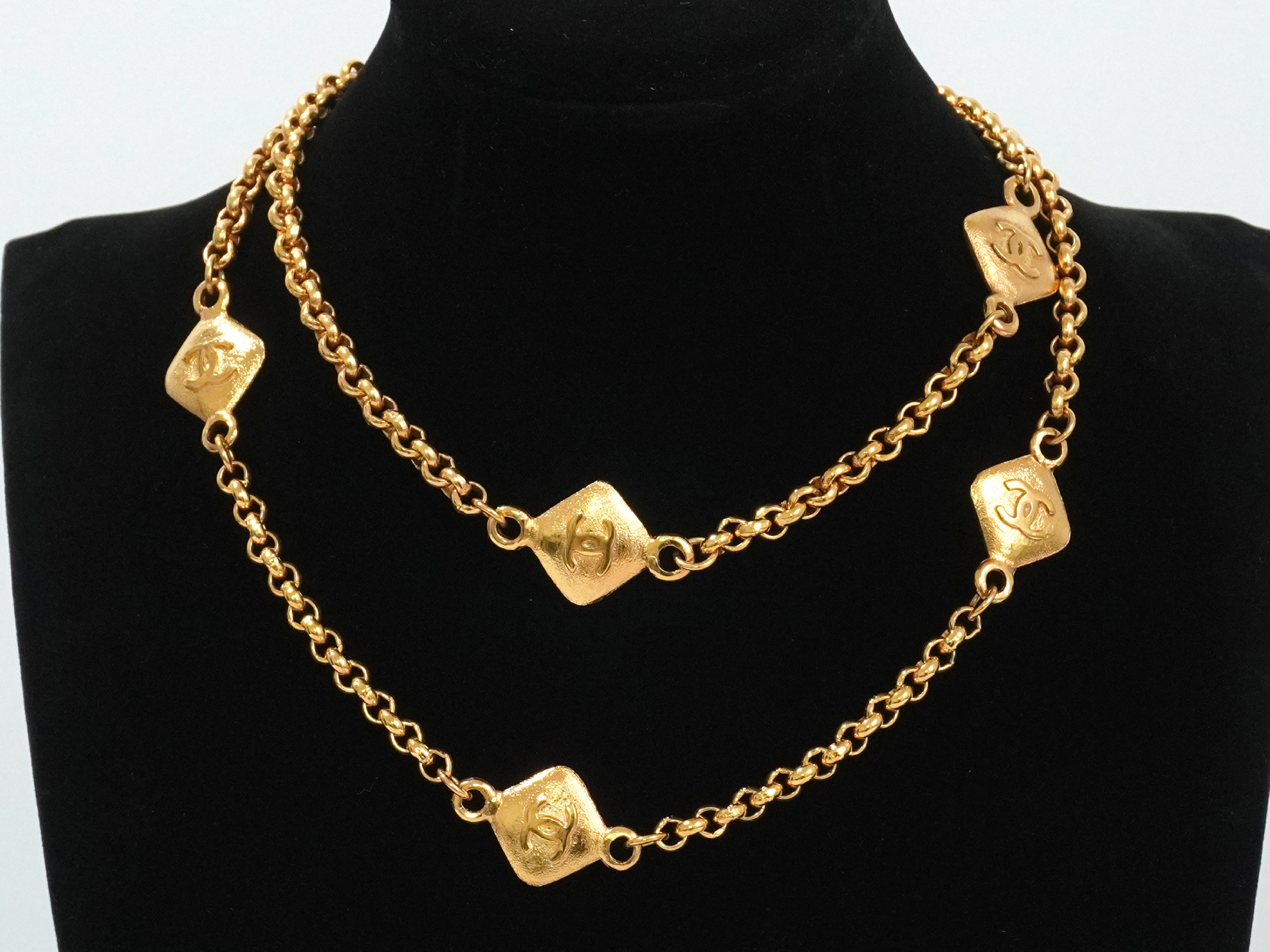 Coco Mark Diamond-Shaped Long Chain Necklace — view 9
