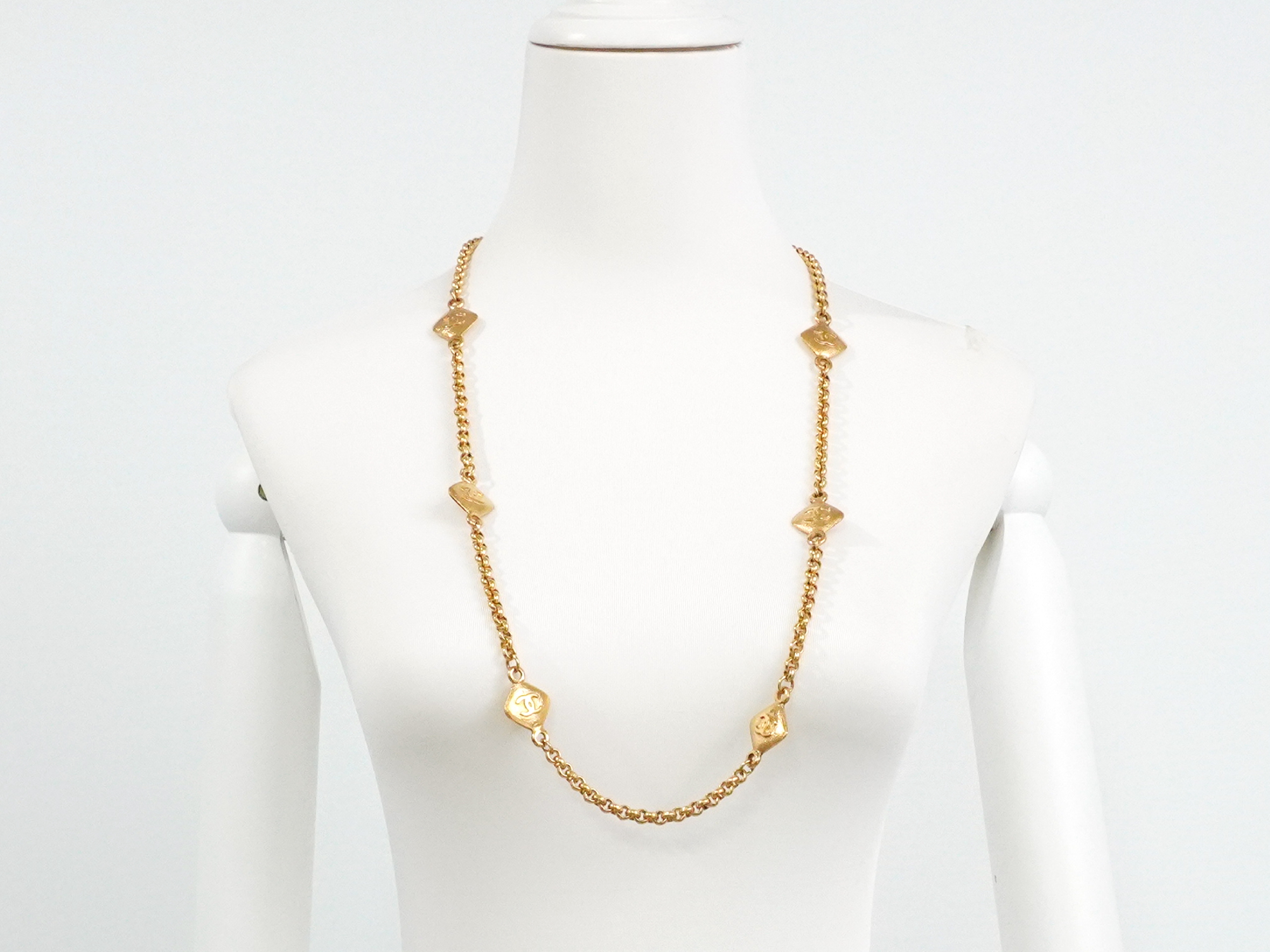 Coco Mark Diamond-Shaped Long Chain Necklace — view 10