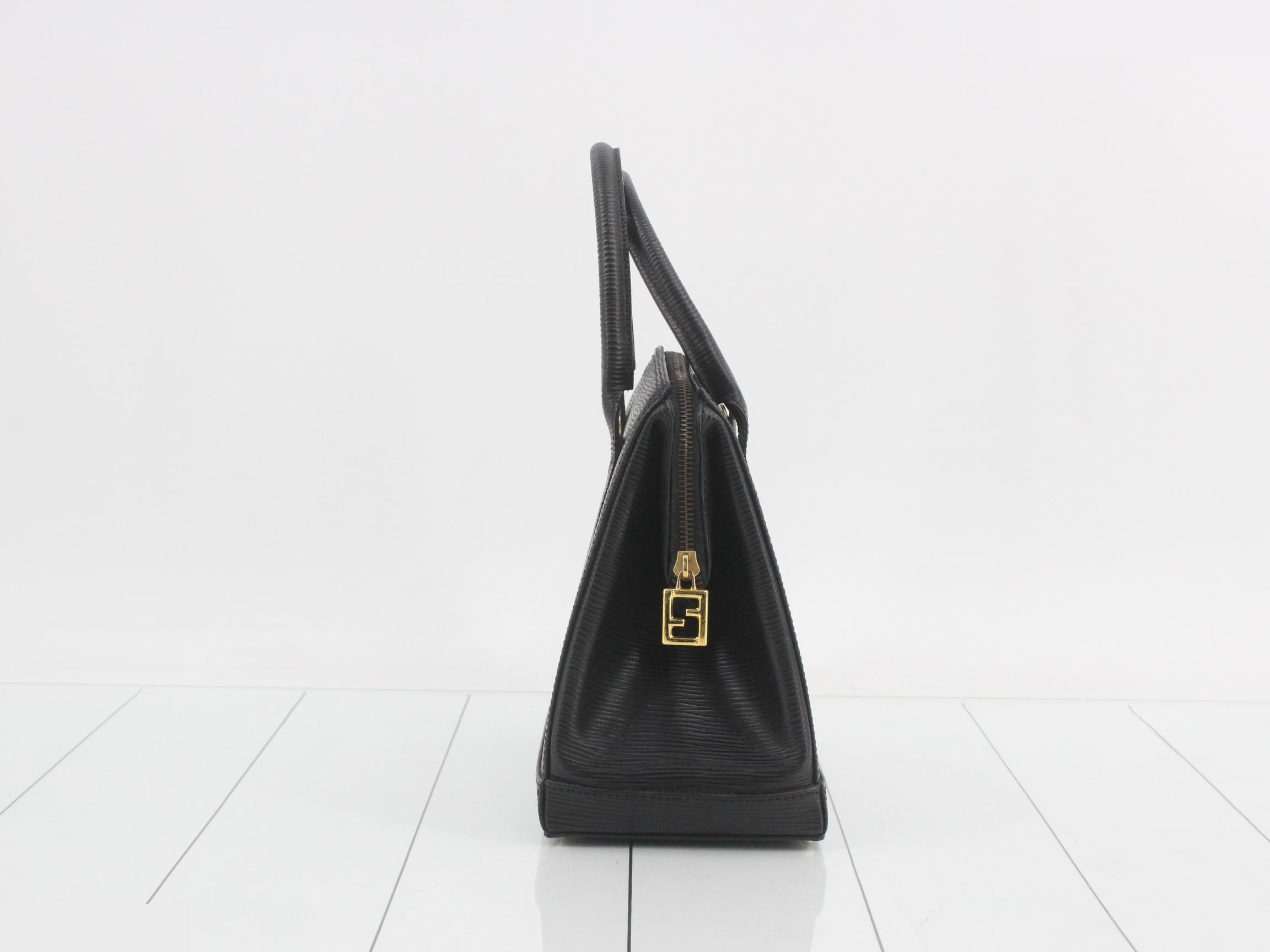 Leather 2-way handbag with shoulder strap — view 4