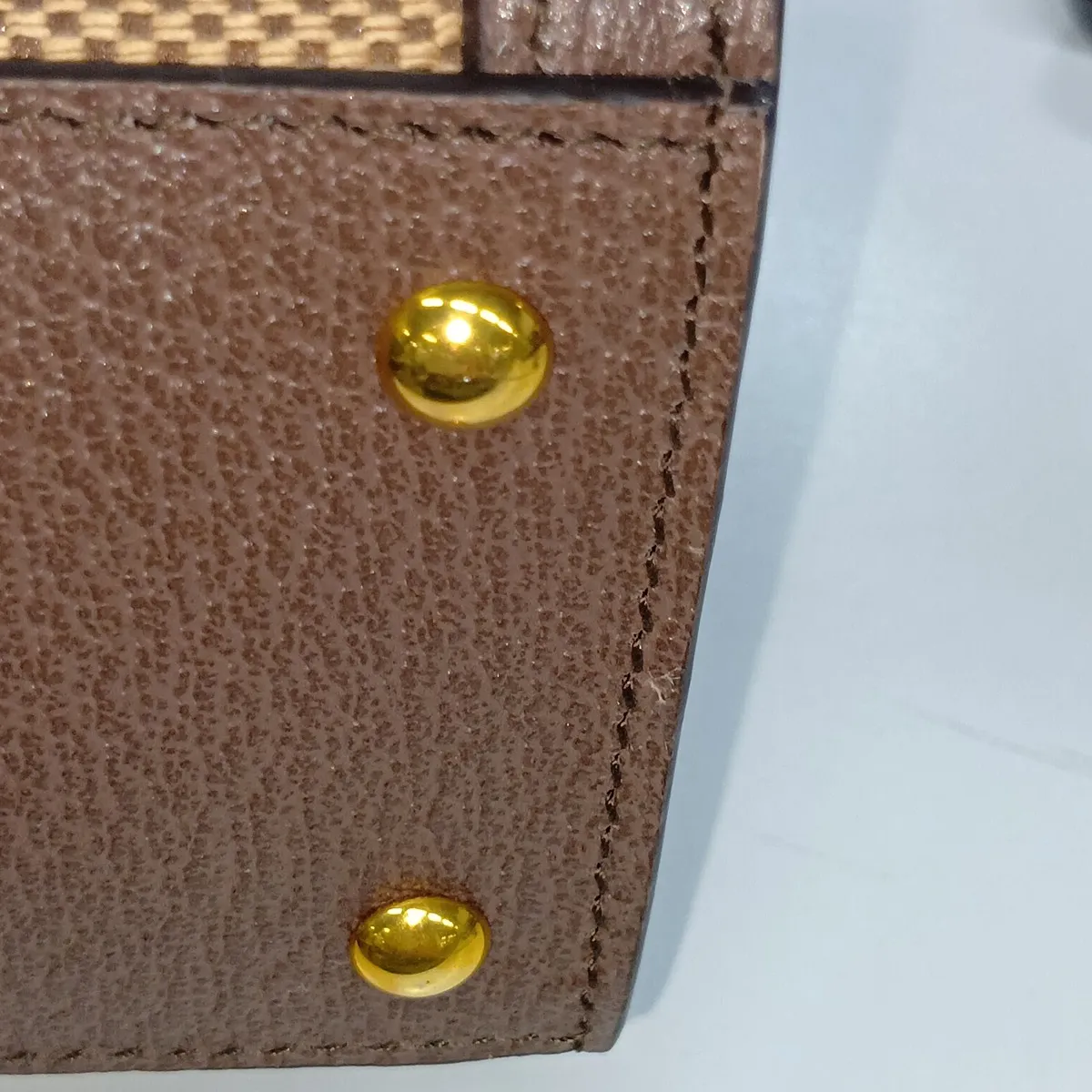 Bamboo Diana Canvas x Leather 2-Way Handbag, Brown 655661 — view 13