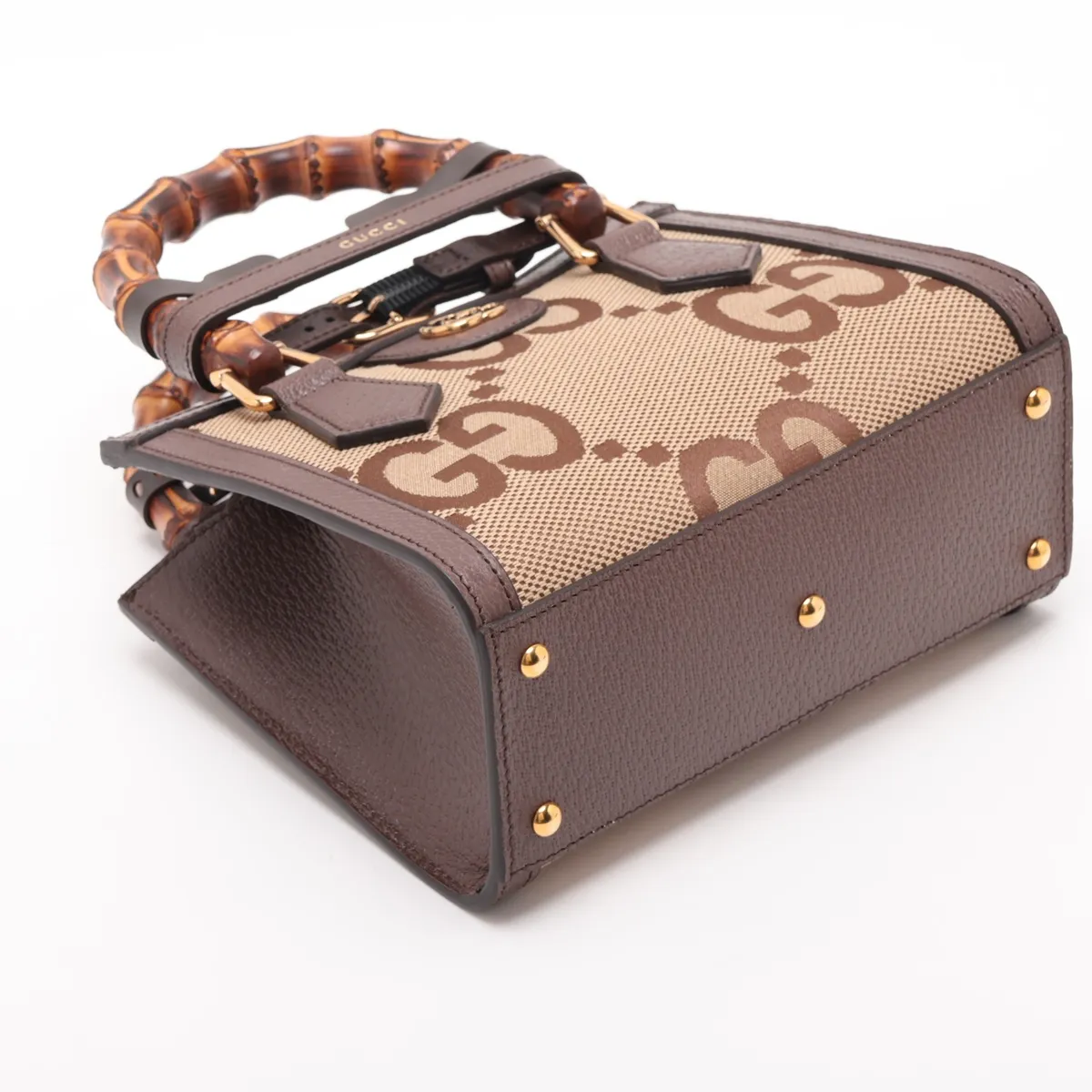 Bamboo Diana Canvas x Leather 2-Way Handbag, Brown 655661 — view 4