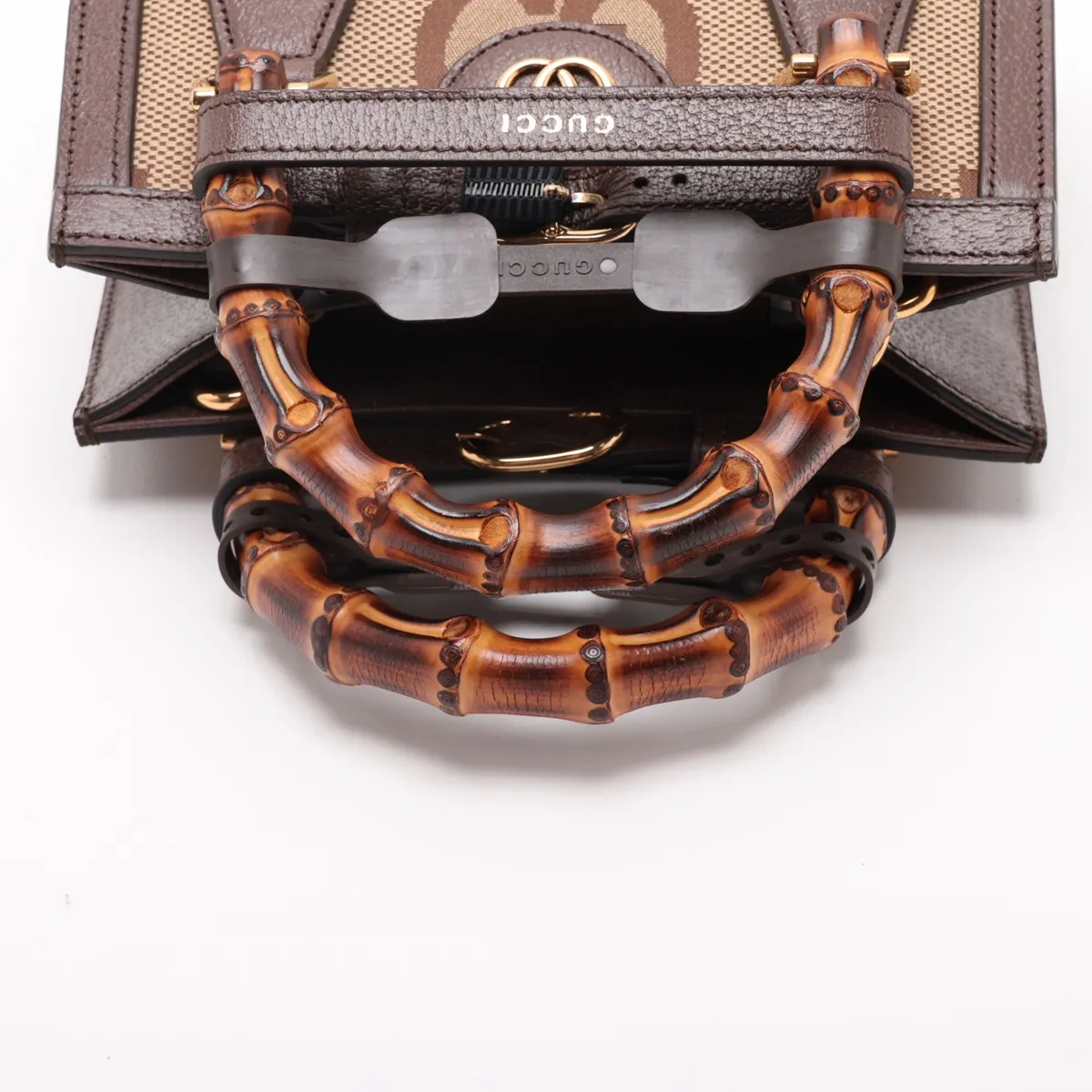 Bamboo Diana Canvas x Leather 2-Way Handbag, Brown 655661 — view 5
