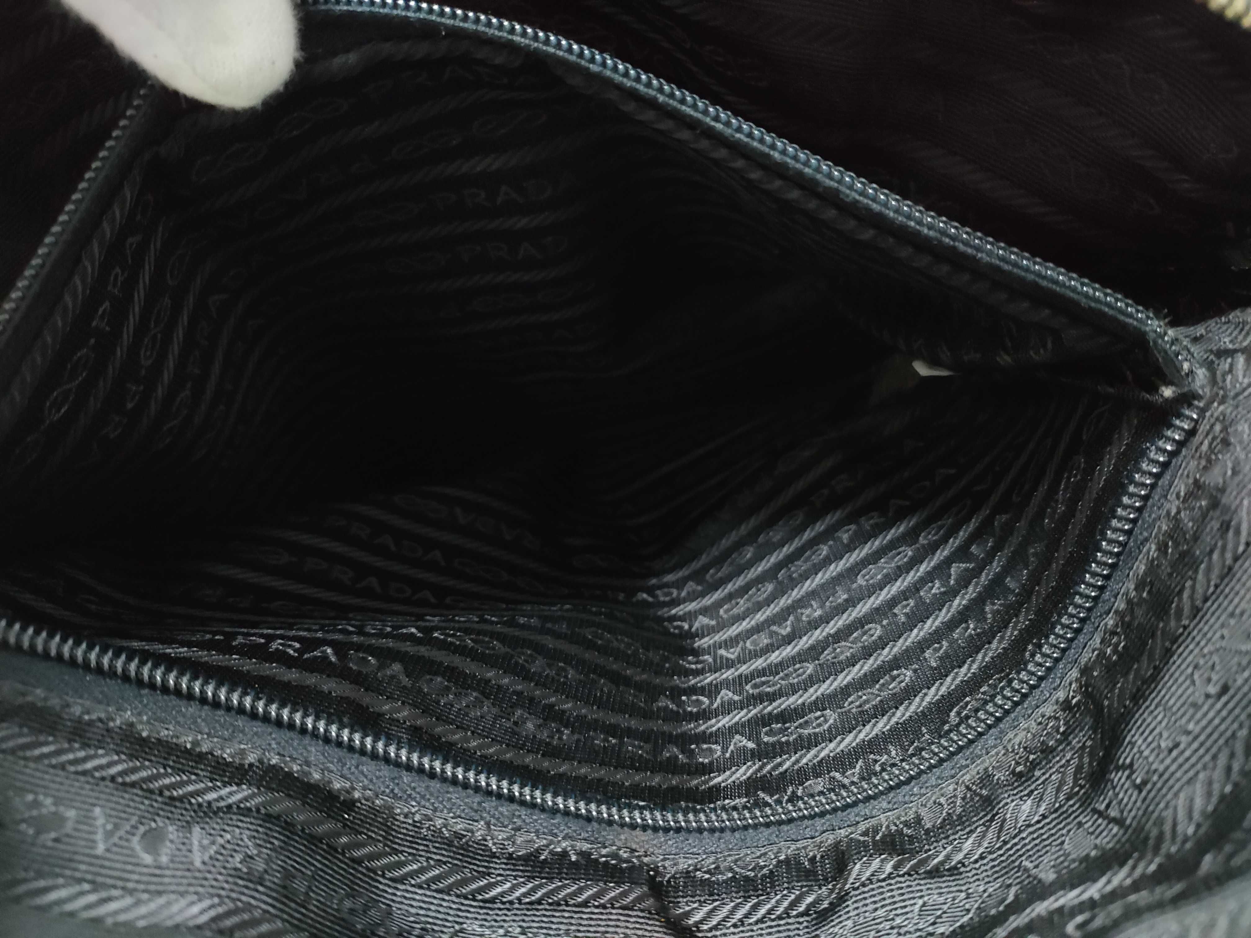 Nylon Prada Bowling Bag Tote Bag Leather Nylon Triangle Logo Tote Bag — view 11
