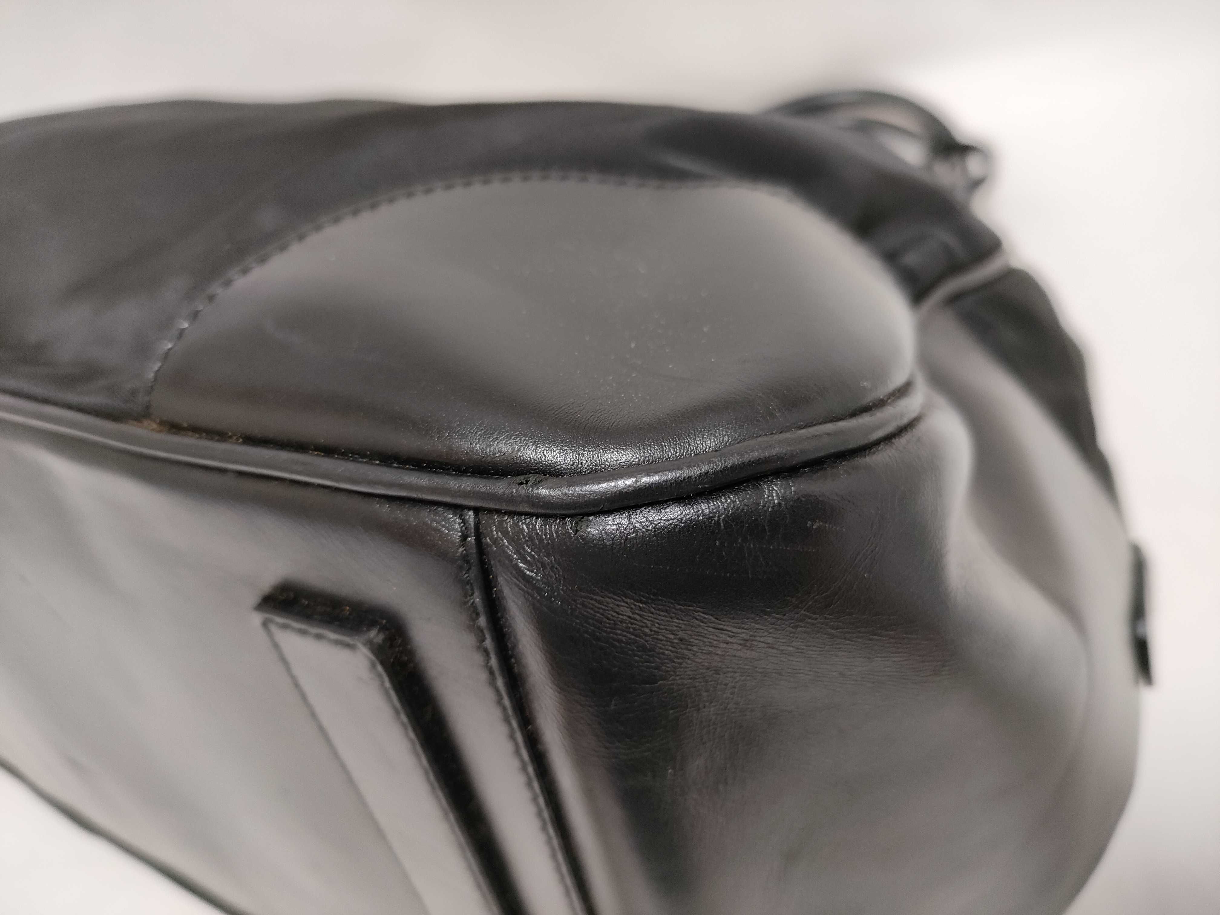 Nylon Prada Bowling Bag Tote Bag Leather Nylon Triangle Logo Tote Bag — view 6