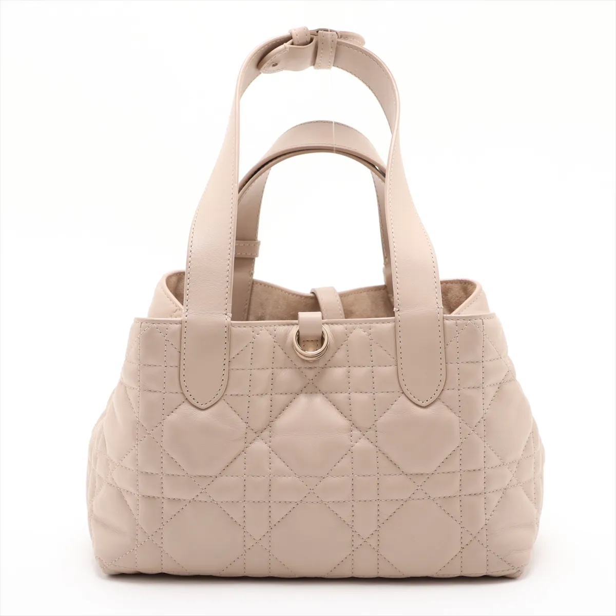 Macro Cannage Toujours Leather Handbag, Beige, Lucky Star — view 2