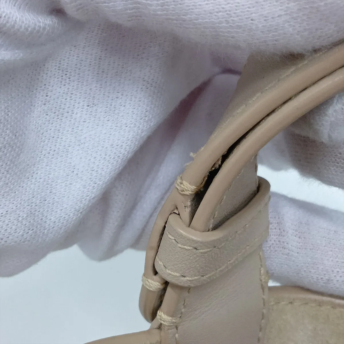 Macro Cannage Toujours Leather Handbag, Beige, Lucky Star — view 12