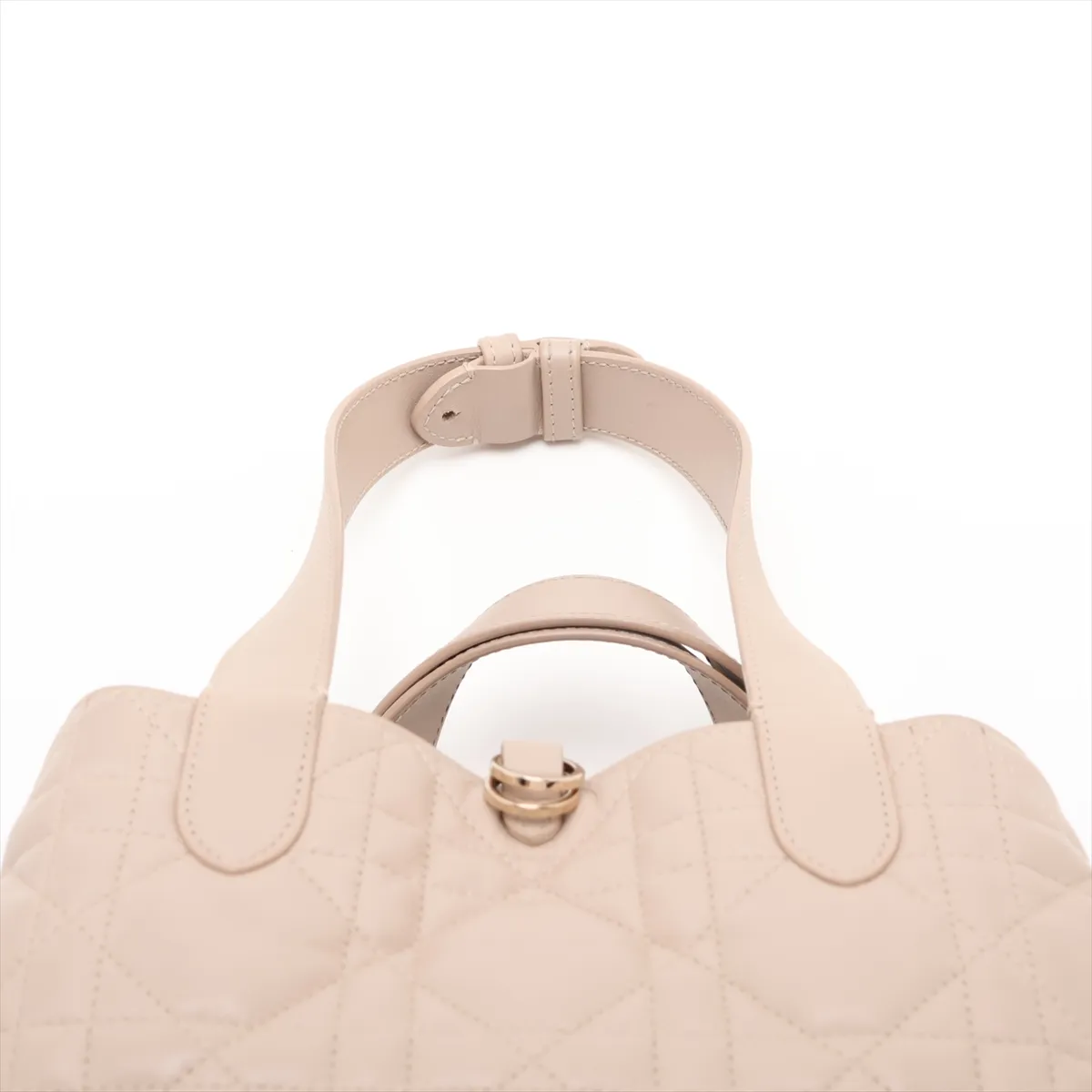 Macro Cannage Toujours Leather Handbag, Beige, Lucky Star — view 6