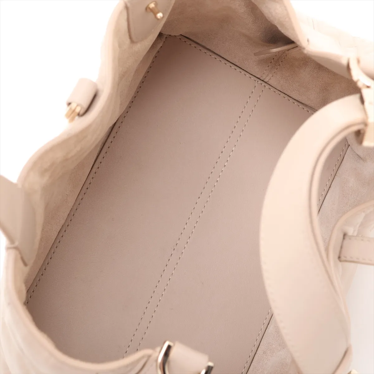Macro Cannage Toujours Leather Handbag, Beige, Lucky Star — view 7