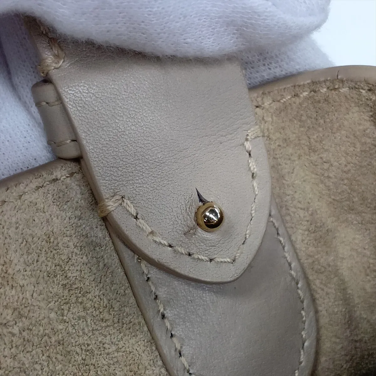 Macro Cannage Toujours Leather Handbag, Beige, Lucky Star — view 10