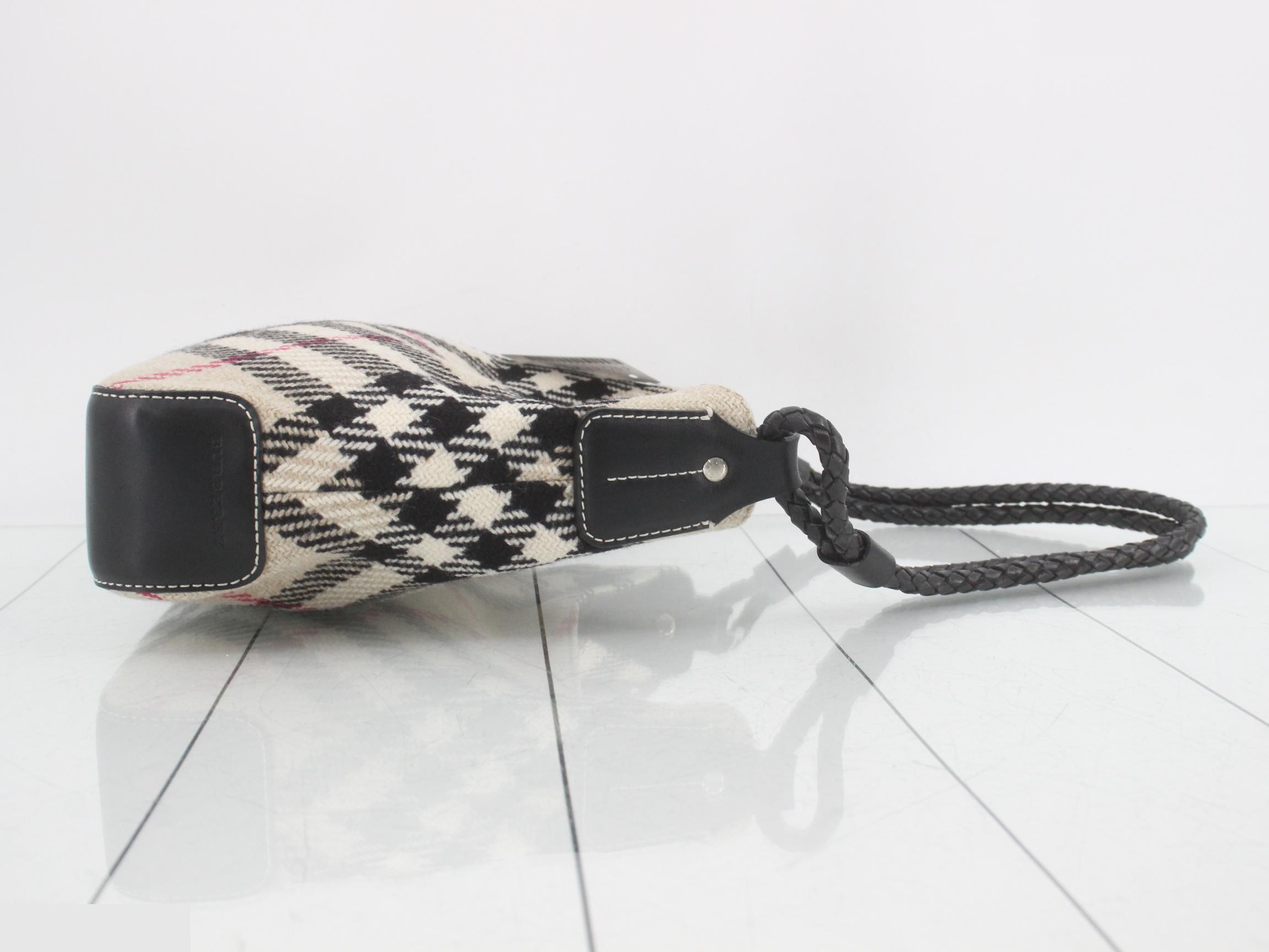 One-shoulder wool Nova check pattern, brown, W25 H18 D6.5 — view 3