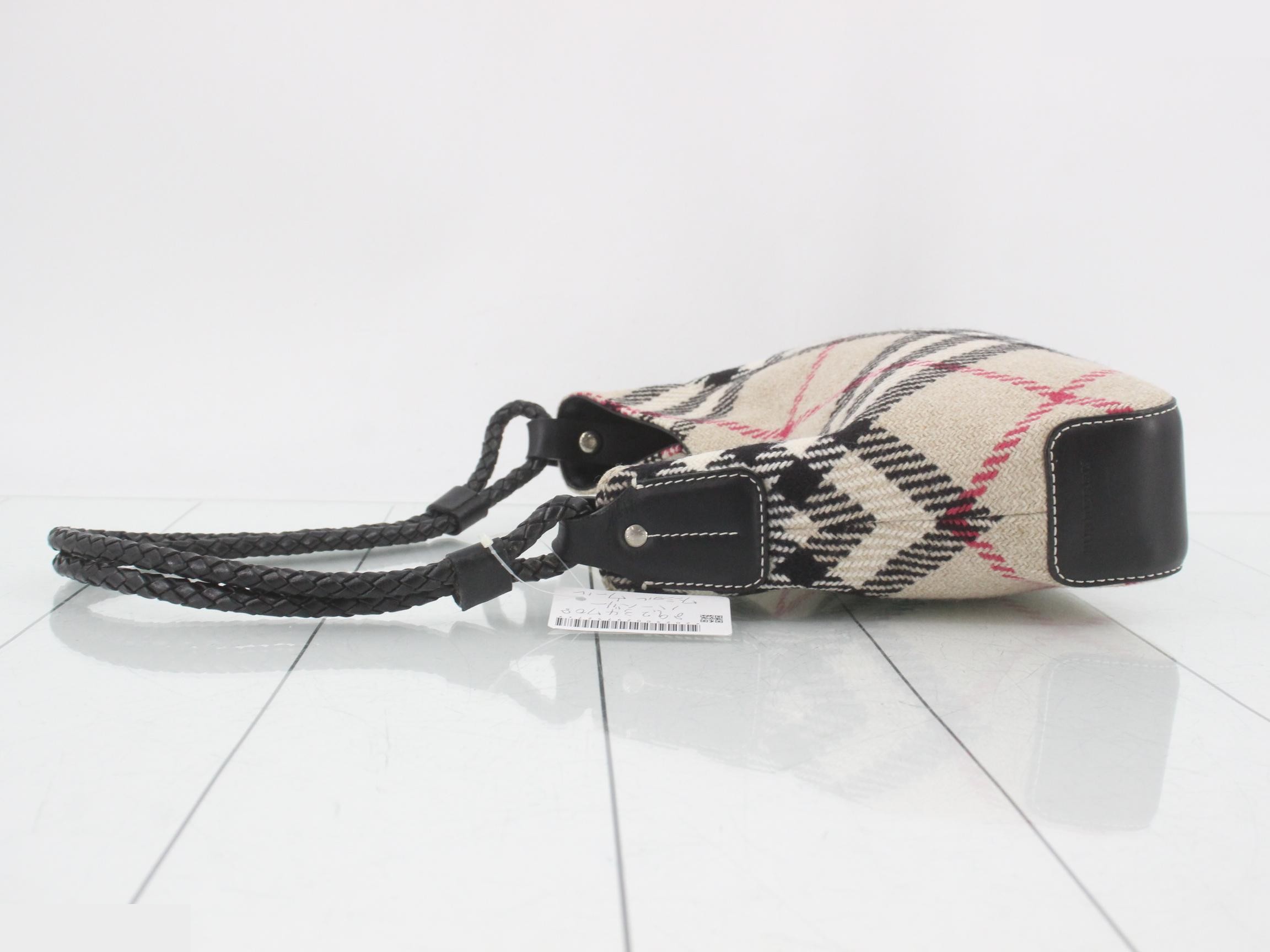 One-shoulder wool Nova check pattern, brown, W25 H18 D6.5 — view 4
