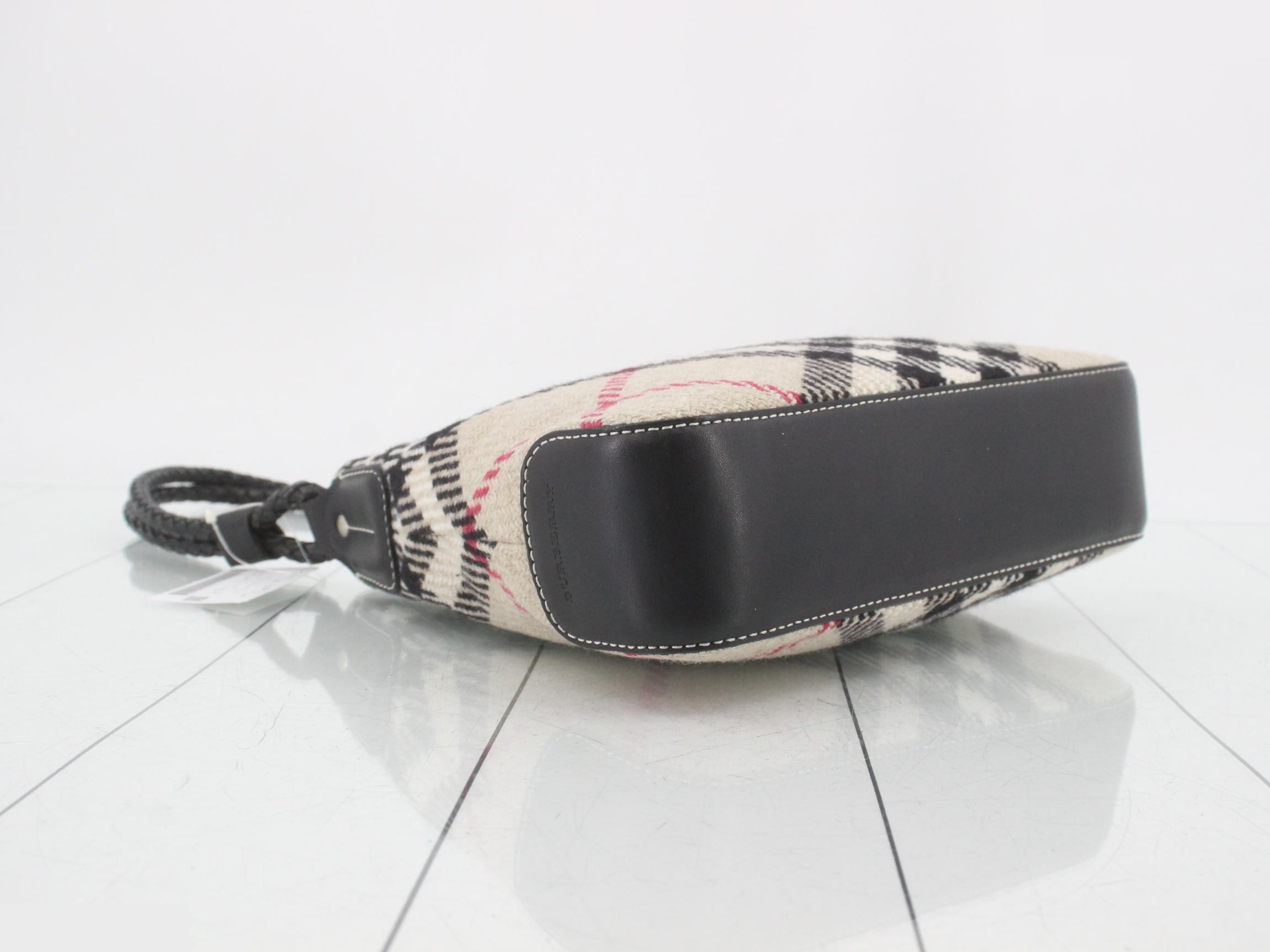 One-shoulder wool Nova check pattern, brown, W25 H18 D6.5 — view 5