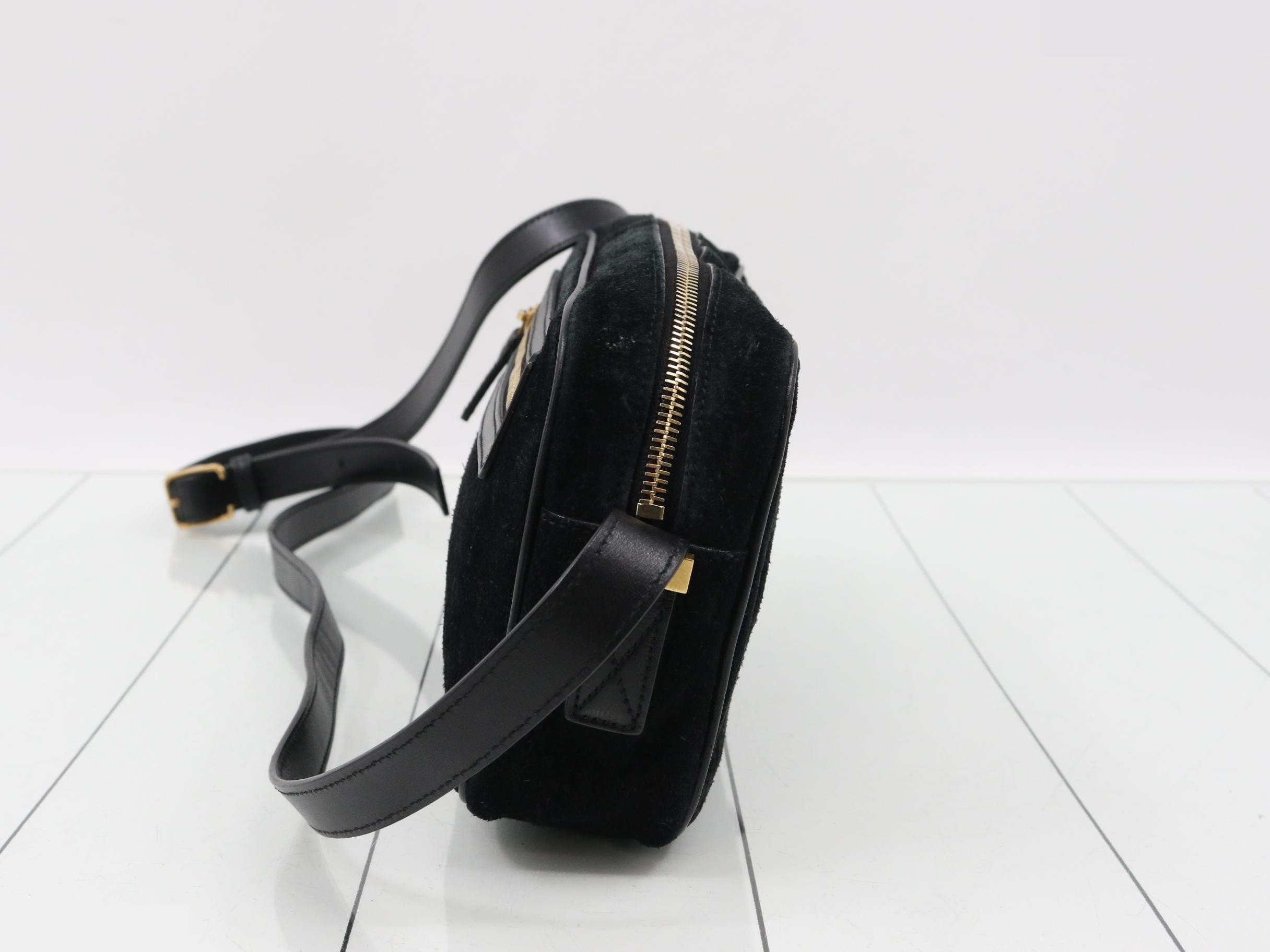 shoulder bag, suede, YSL all-over print. — view 3