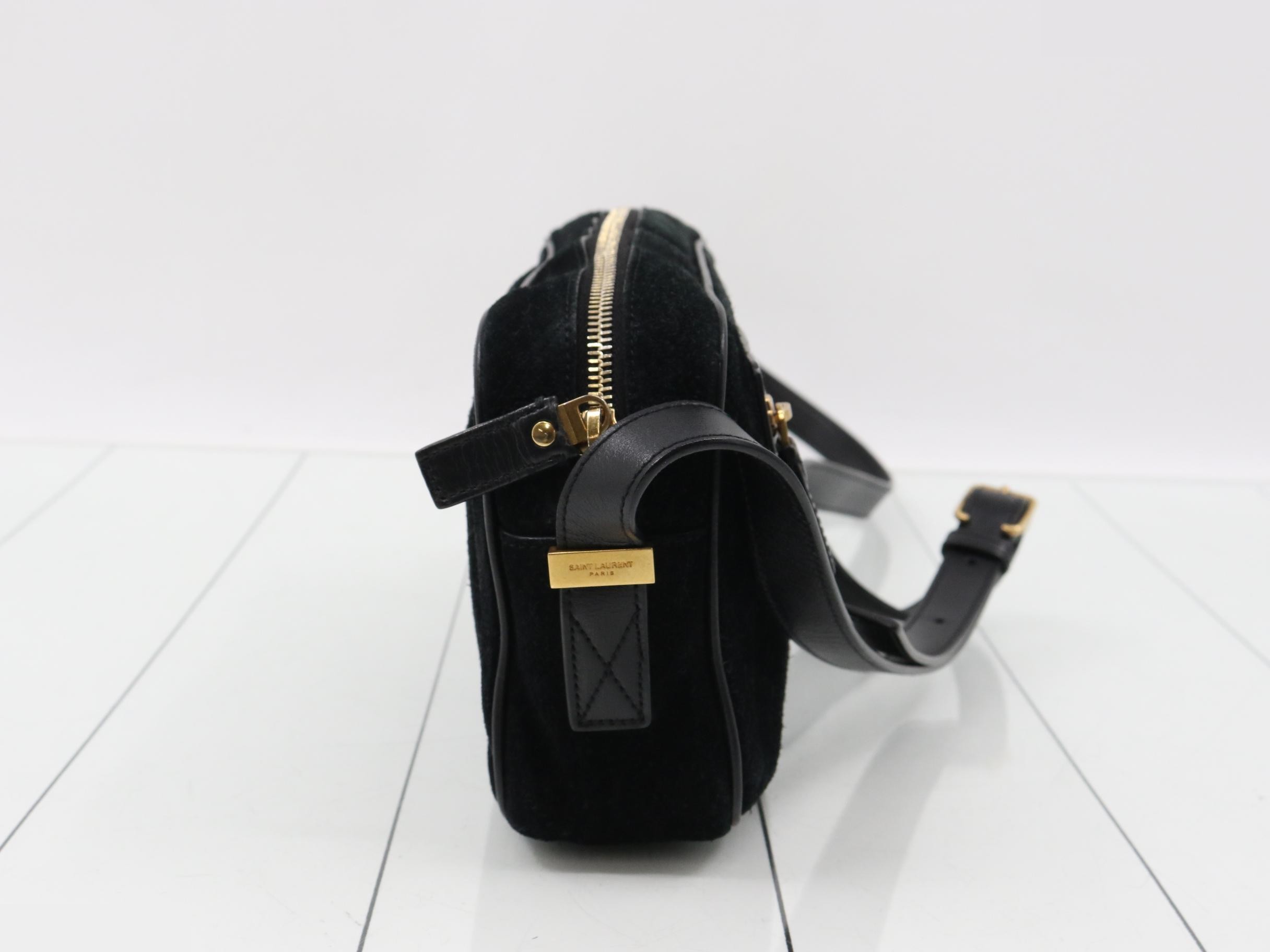 shoulder bag, suede, YSL all-over print. — view 4