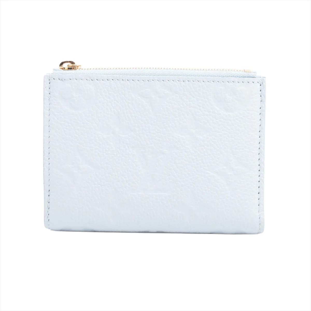 Monogram Empreinte Portefeuille Lisa M14654 Azure Blue Compact Wallet with Initial Stamp RFID Reactive