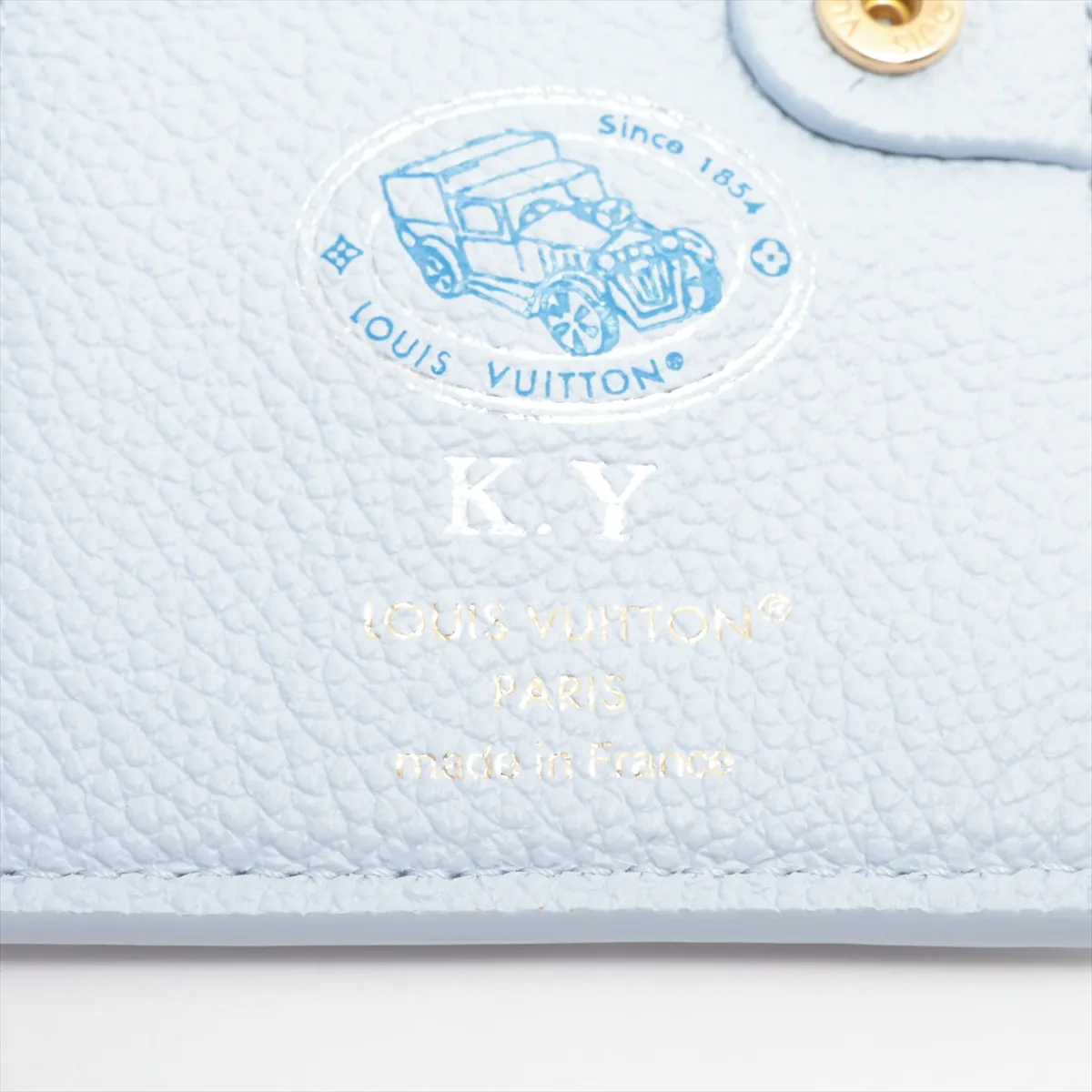 Monogram Empreinte Portefeuille Lisa M14654 Azure Blue Compact Wallet with Initial Stamp RFID Reactive — view 6