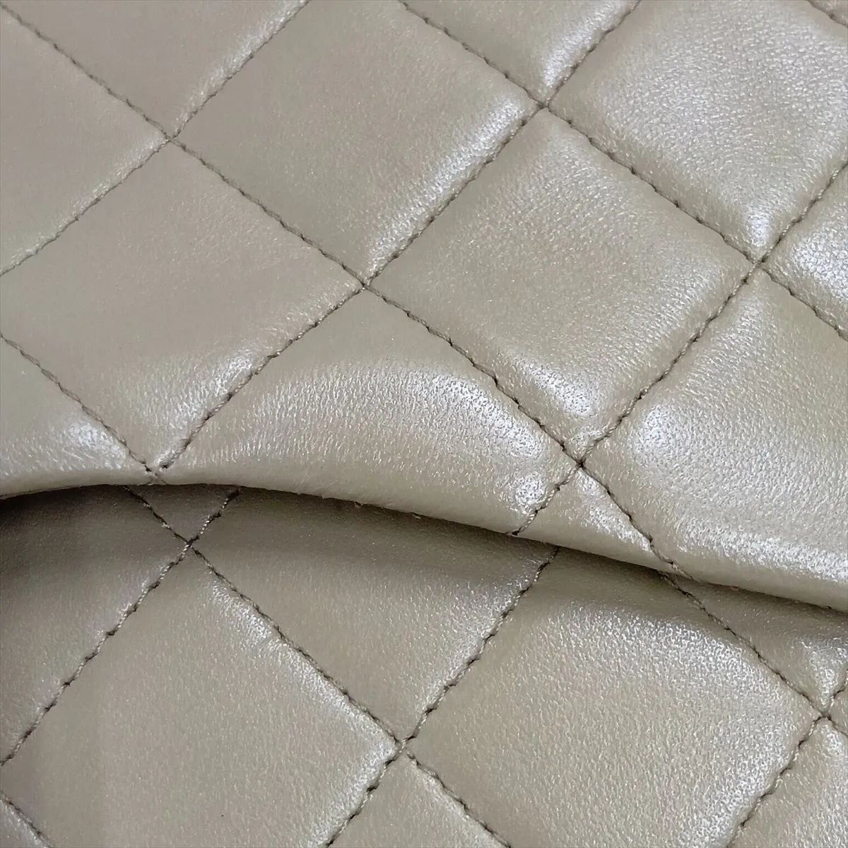 Matelassé 23 Small Lambskin Double Flap Double Chain Bag, Beige, Gold Hardware, 3057912, Series 3, A01113 — view 11