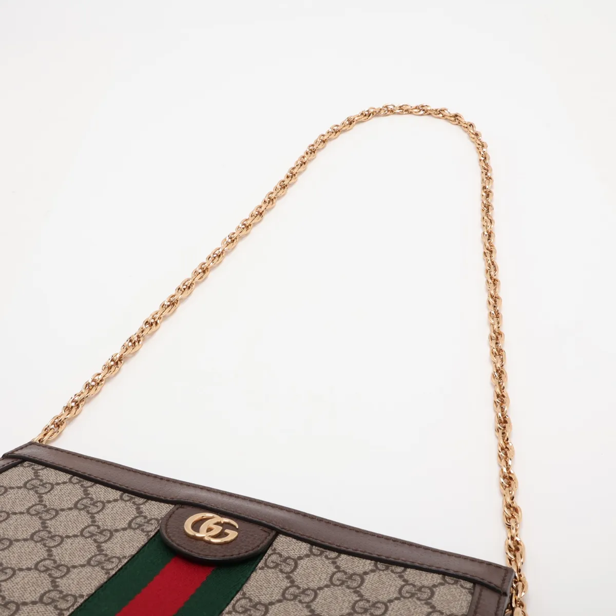 GG Supreme Ophidia PVC x Leather Chain Shoulder Bag, Beige, 503877 — view 5