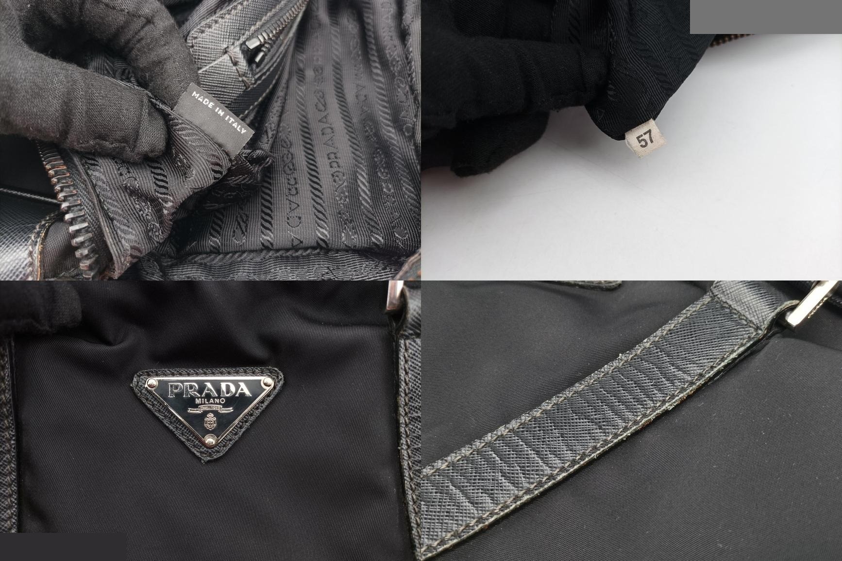 Nylon Briefcase, Nero, Nylon x Saffiano Leather, Black — view 8