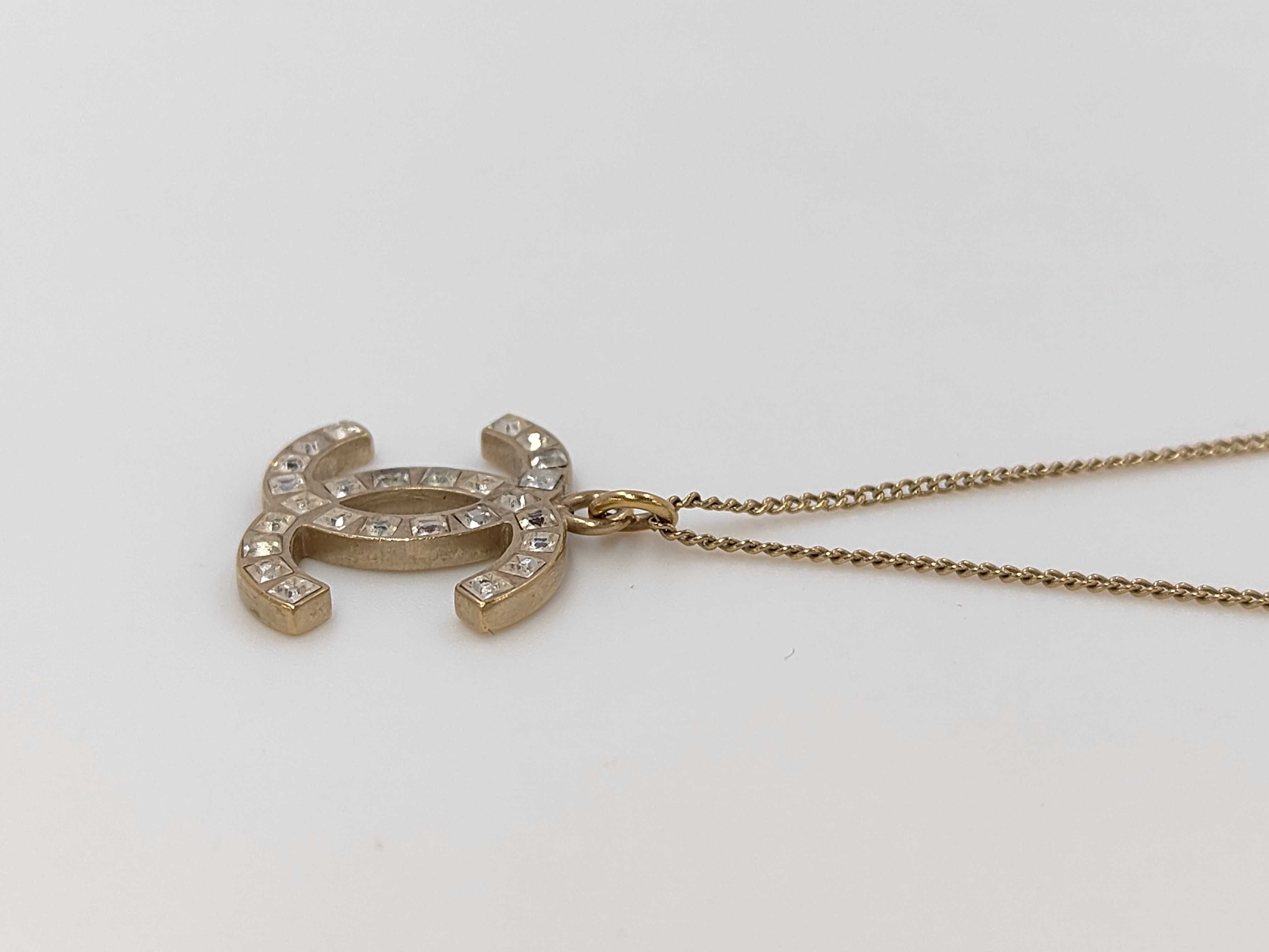 necklace, Coco Mark, rhinestone, gold, B11A necklace — view 3