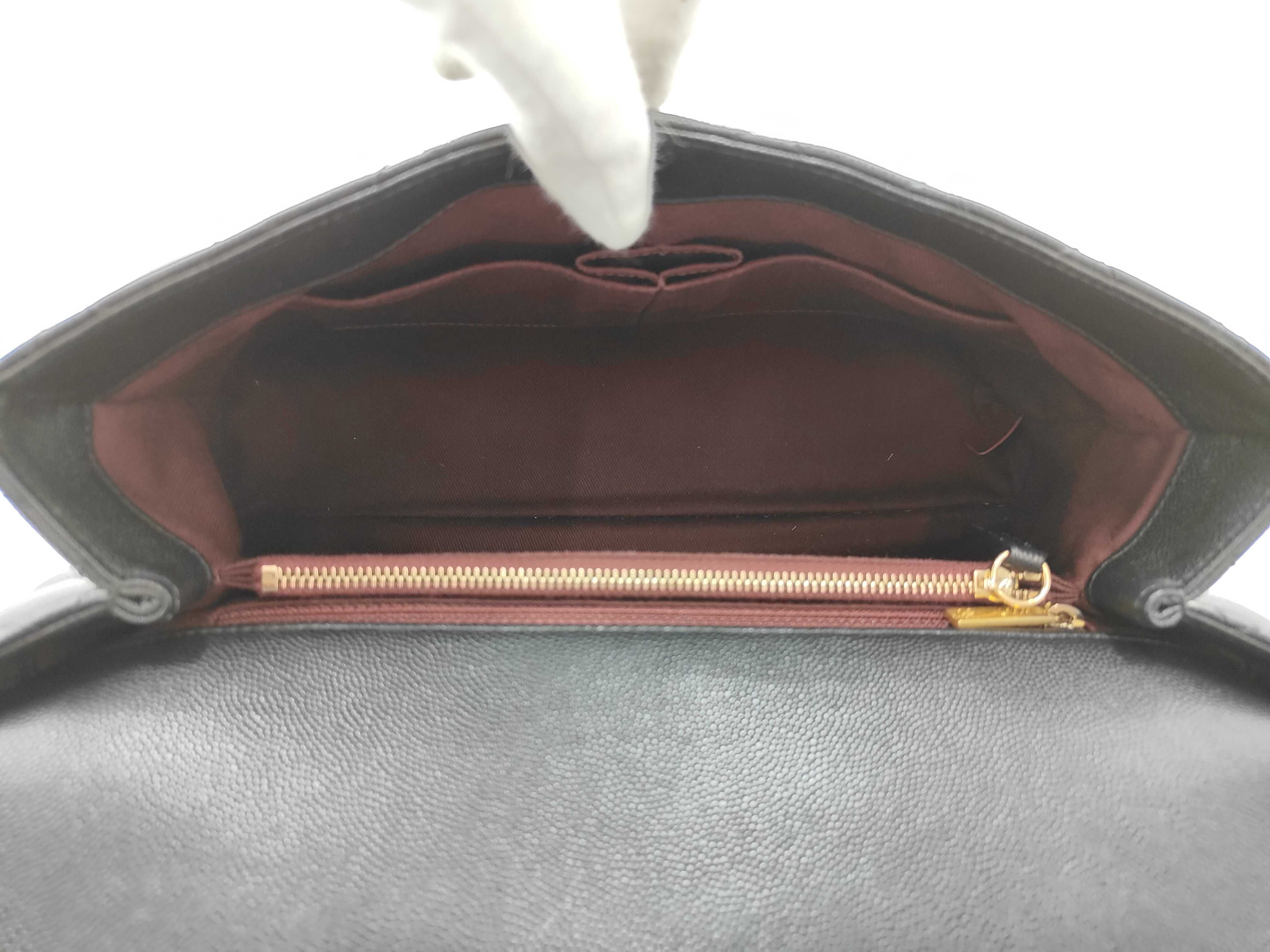Black Caviar Leather GP Hardware Coco Handle Single Flap 24 Series A92992 Chain 2-Way Bag — view 12