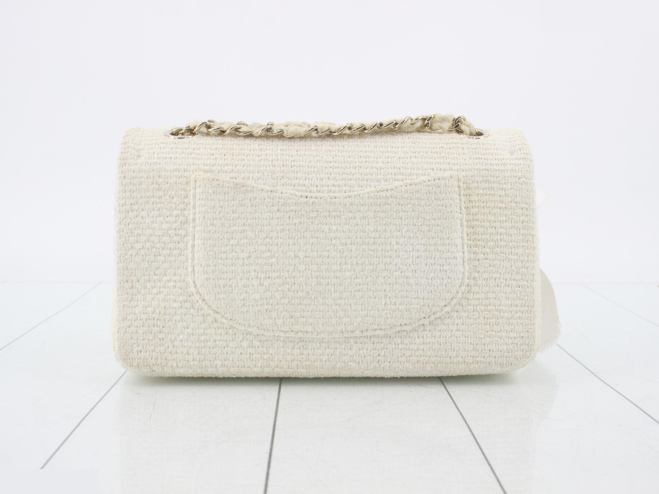 Matelassé tweed camellia ribbon chain shoulder bag (random serial number) — view 2