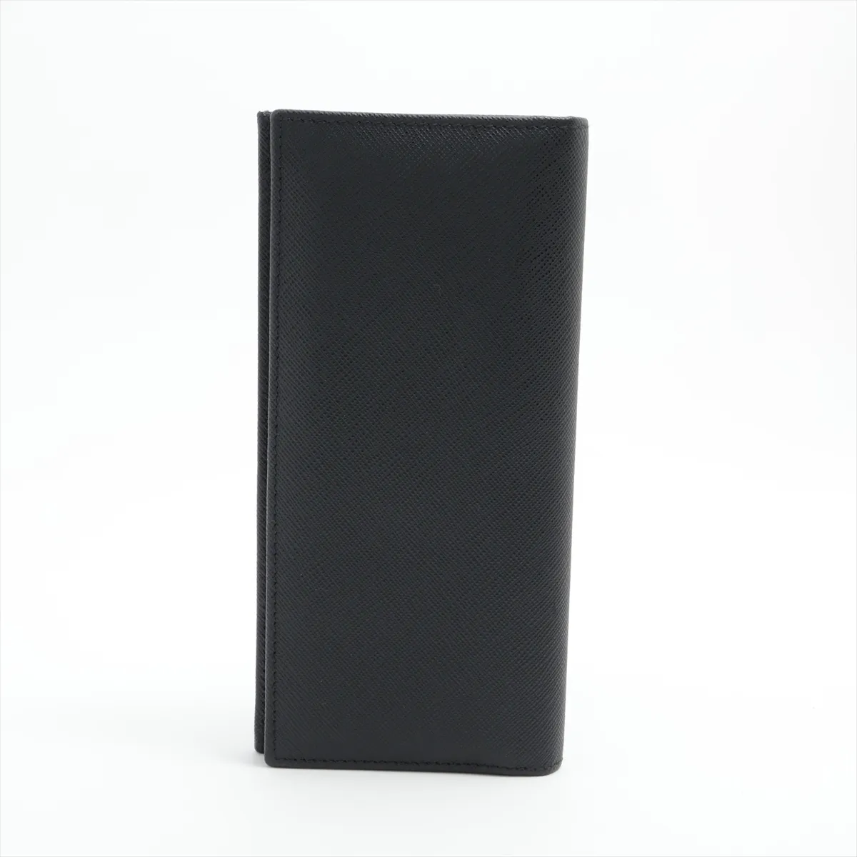 Saffiano Leather Long Wallet, Black — view 2