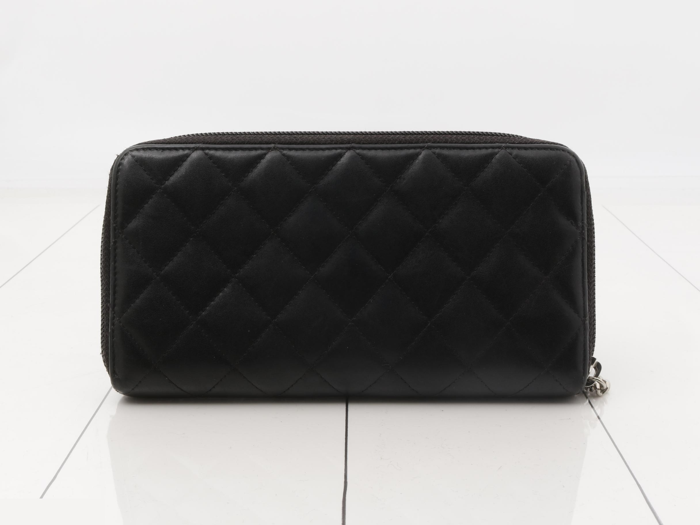 Cambon Line Long Wallet, Noir (Black), Round Zipper — view 2